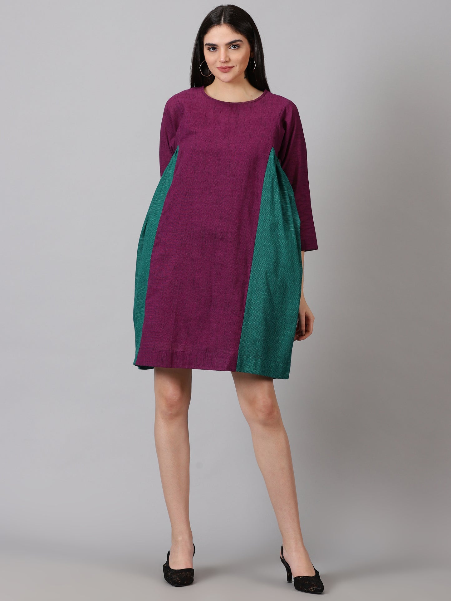 Mulberry Fit & Flare Dress With Inner
