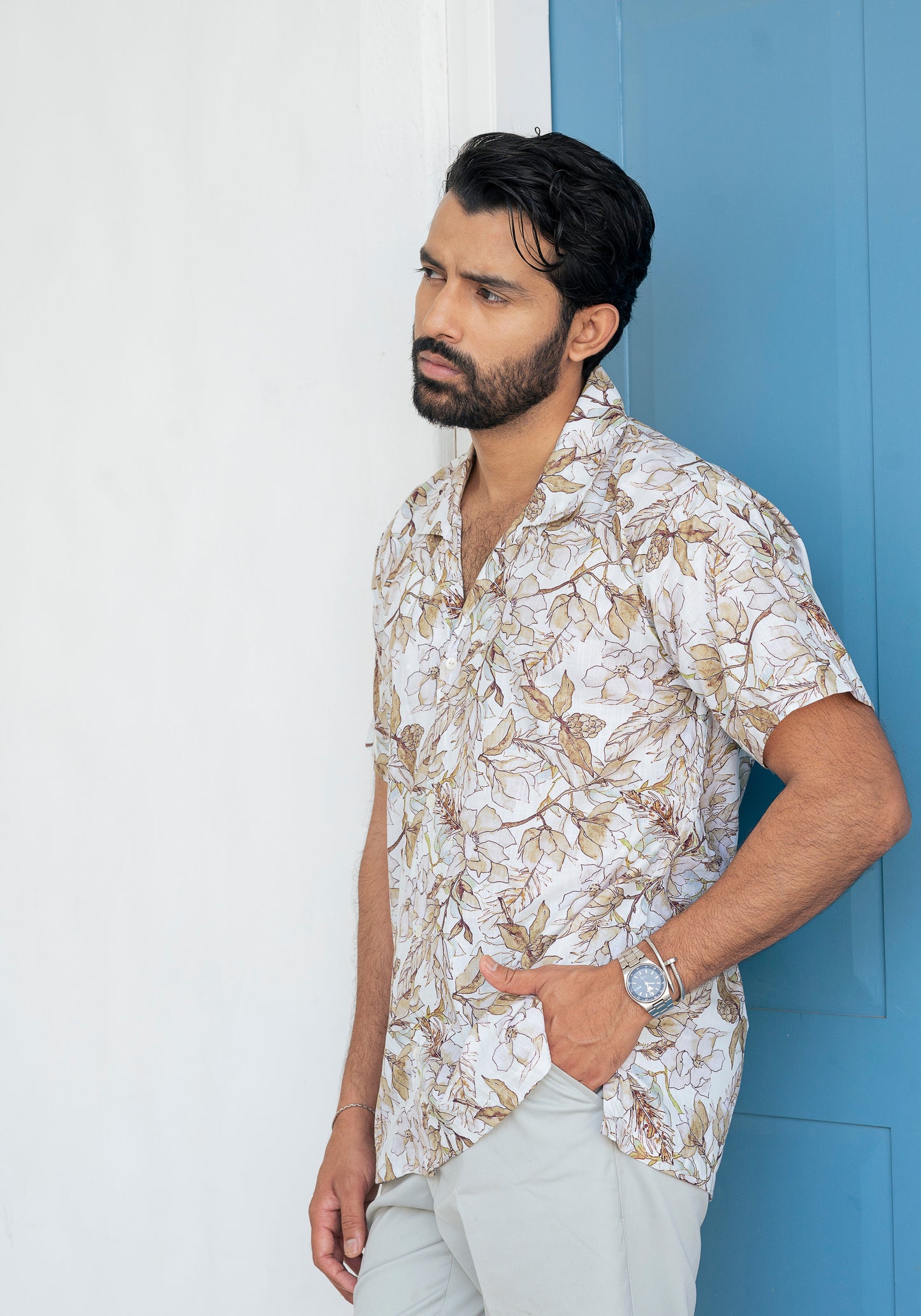 Zeon Beige Printed Men Shirt