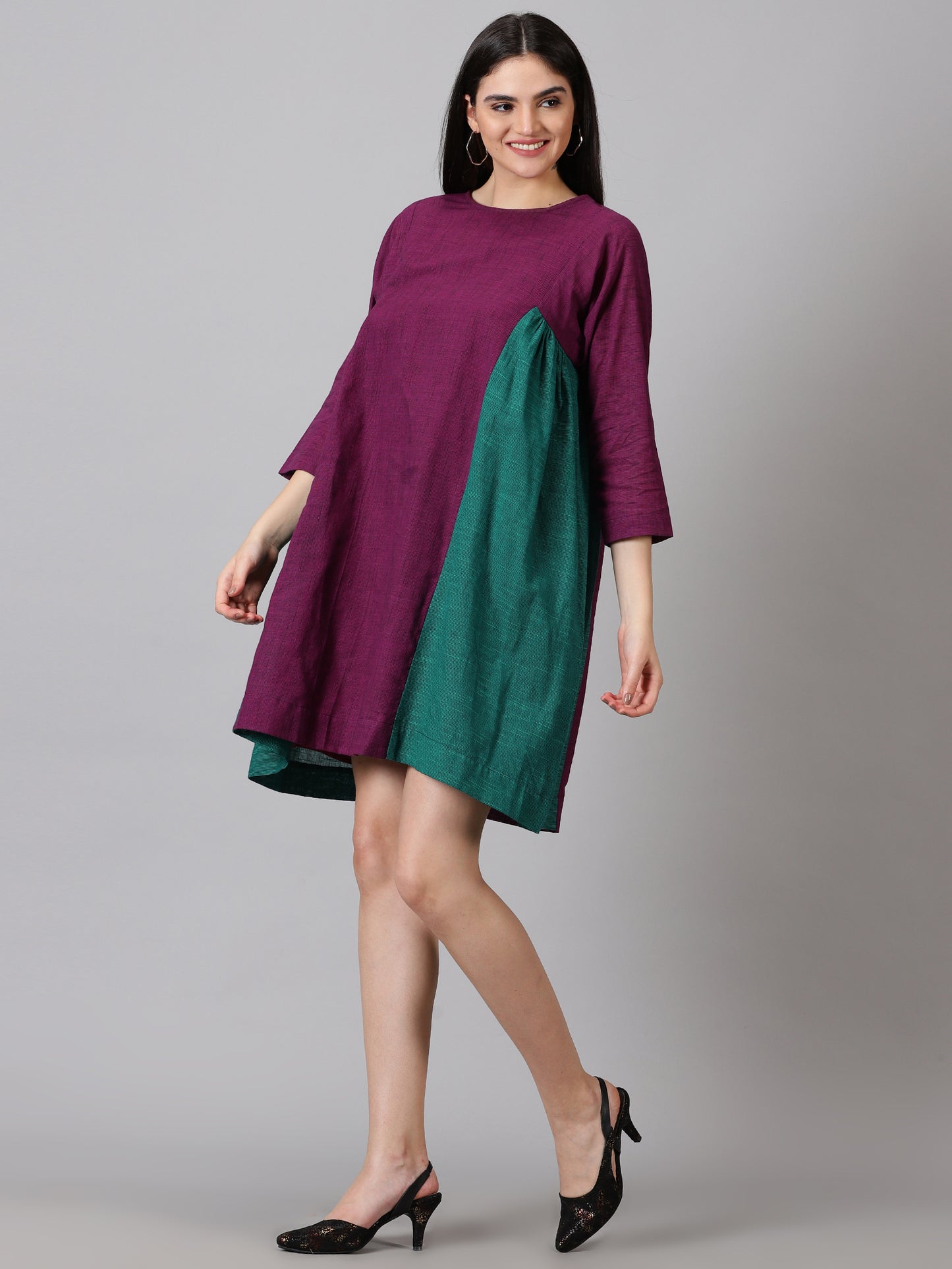 Mulberry Fit & Flare Dress With Inner