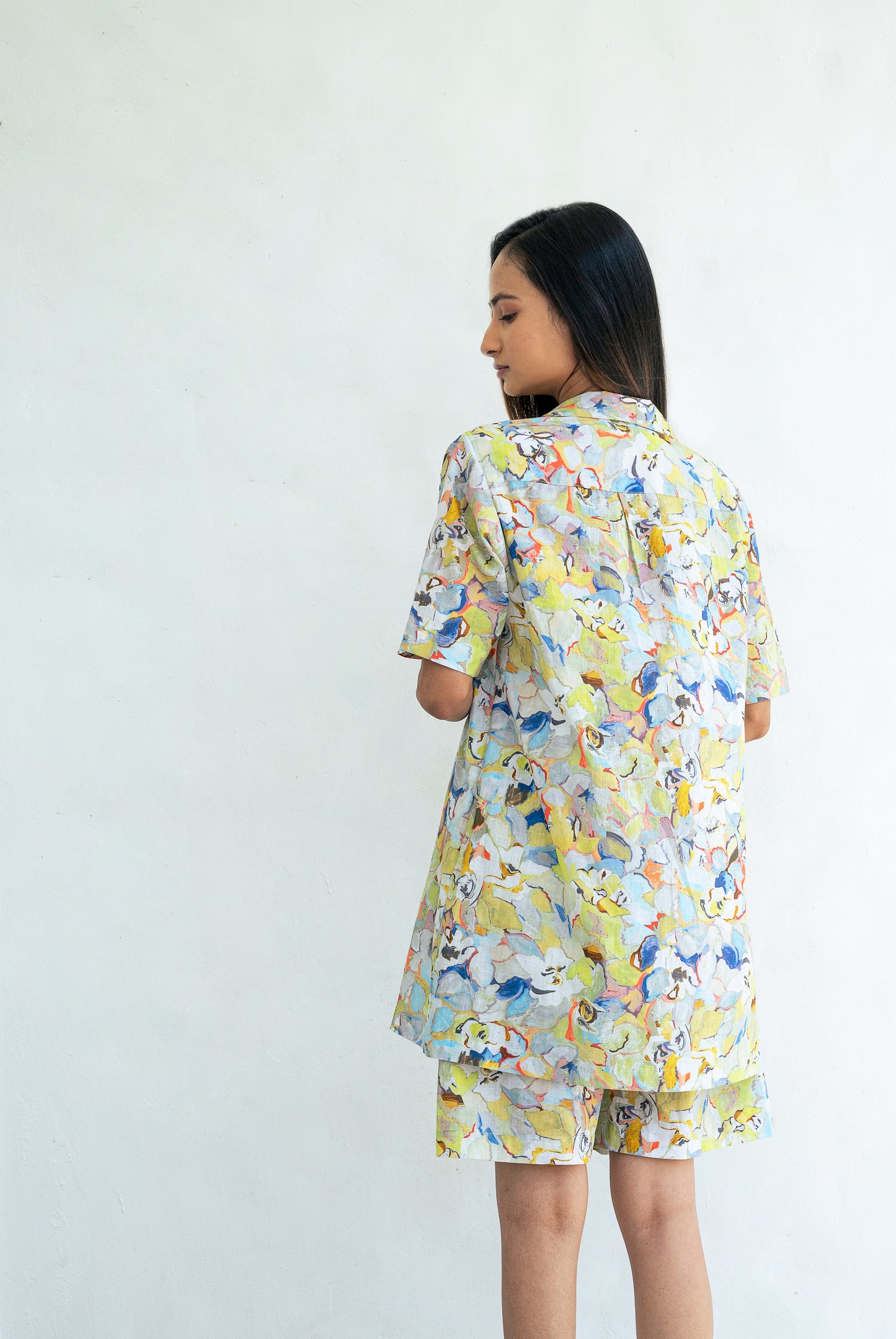Lime Printed Shirt & Shorts