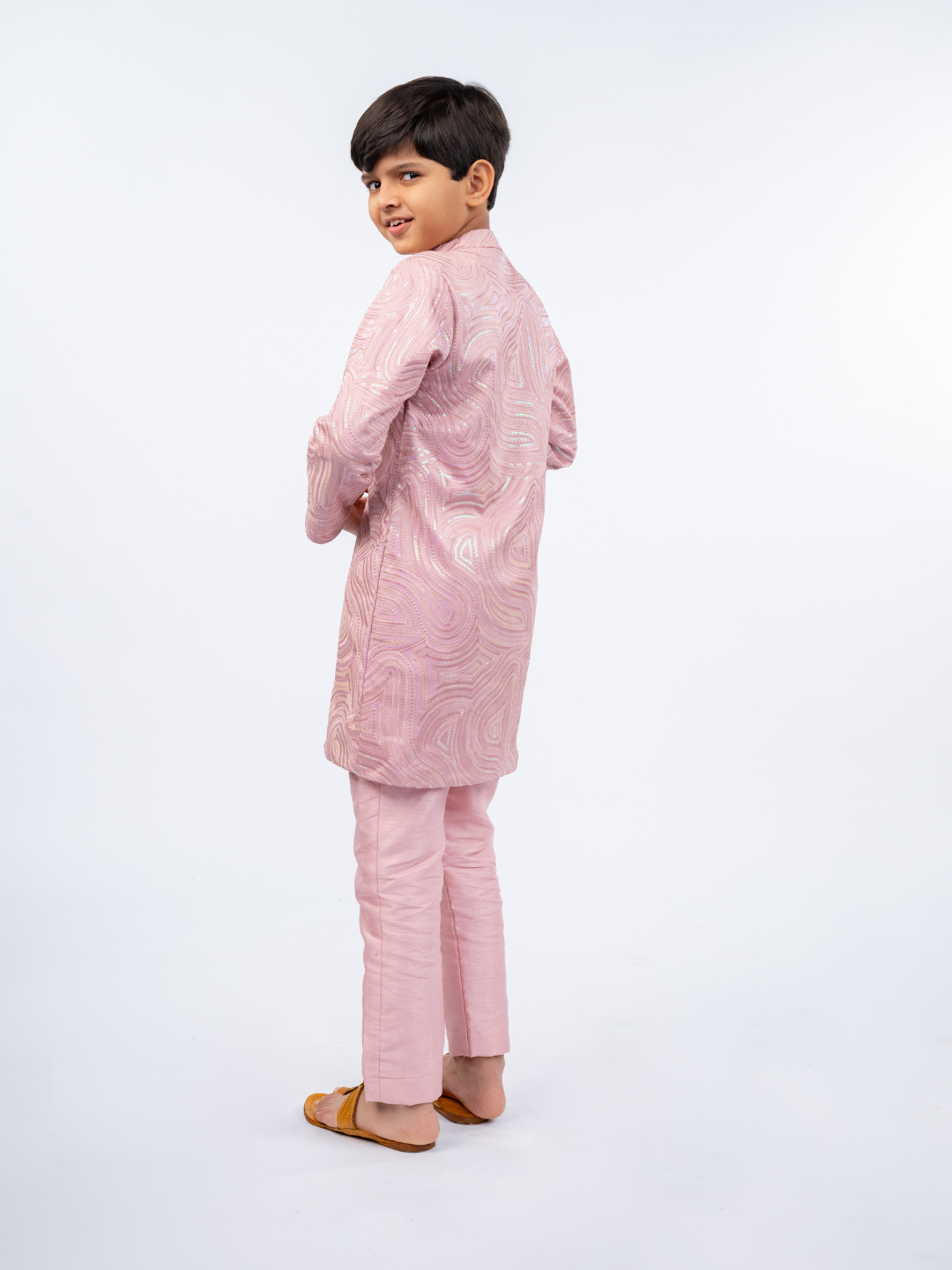 Embroidered Petal Pink Kurta and Pant (Set of 2)