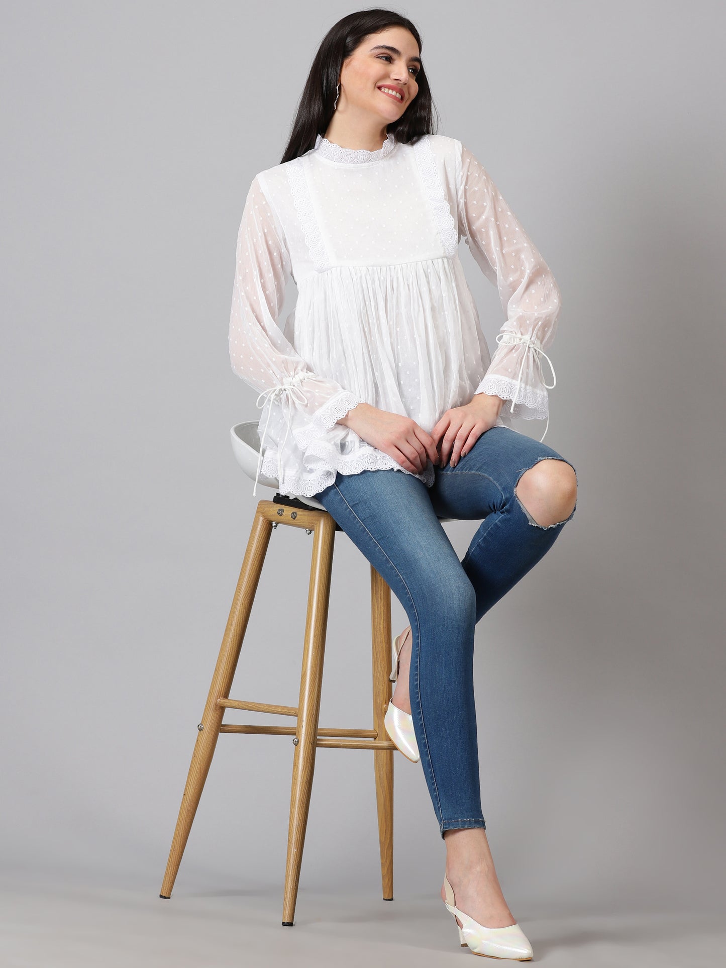 White Chiffon Top