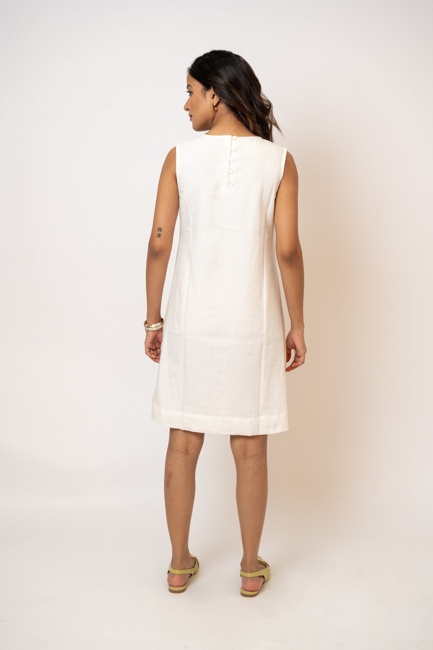 Imara White Handcrafted Cotton Dress