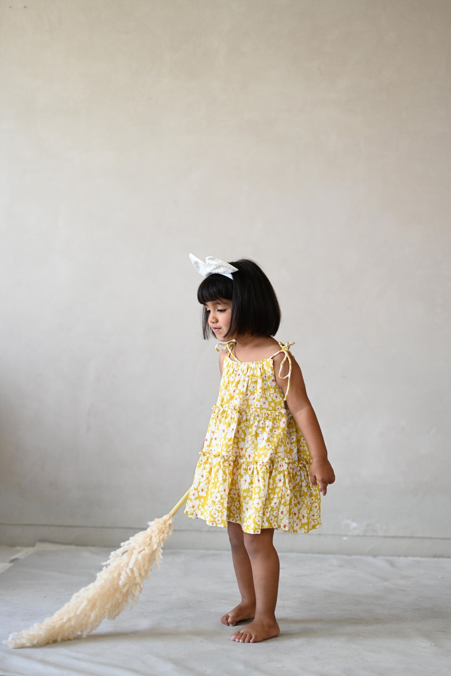 Yellow Floral Rayon Junior
