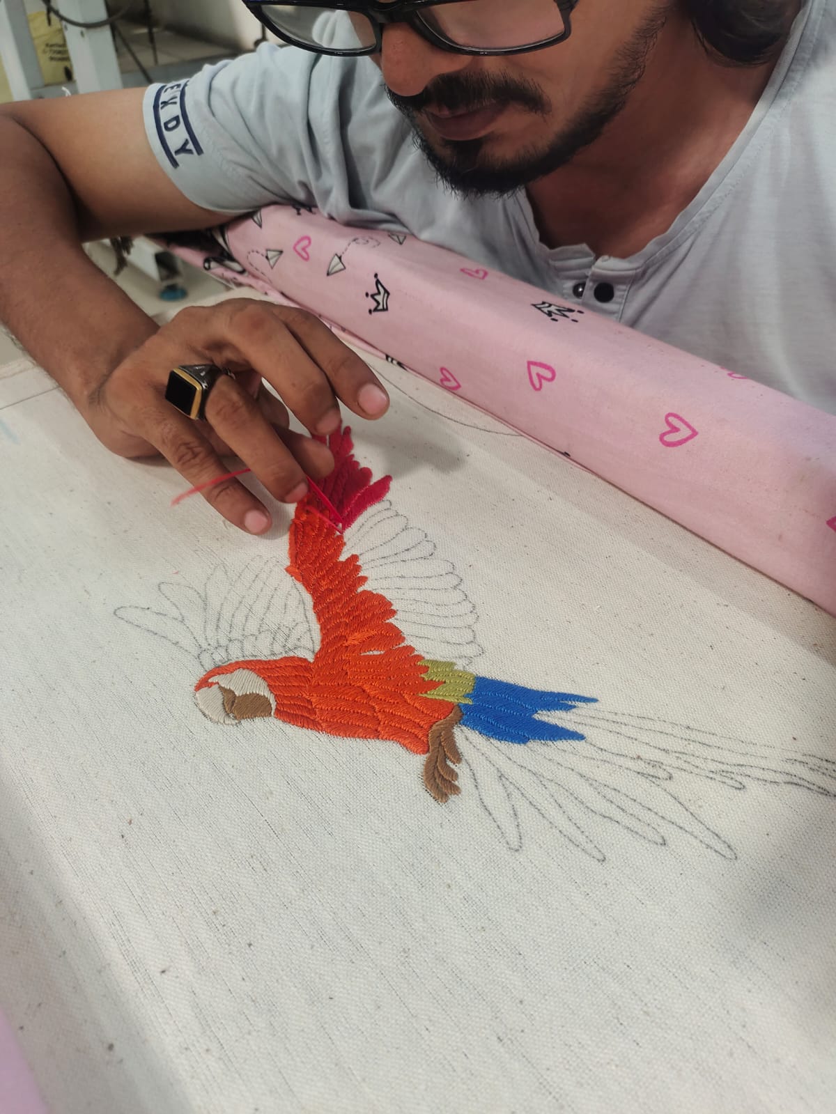 Macaw Kala Cotton Hand Embroidered Dress