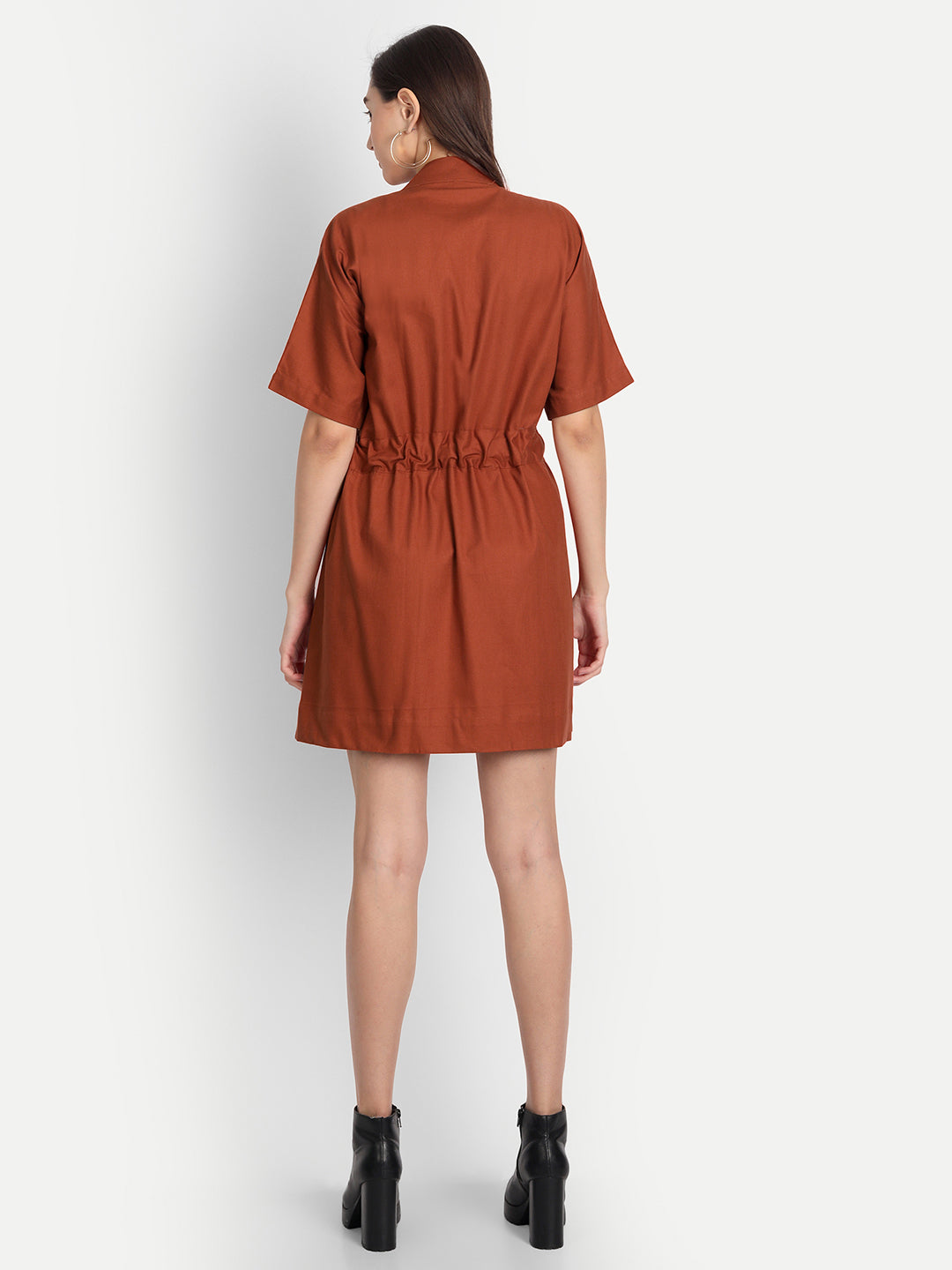 Rust Belted Dress