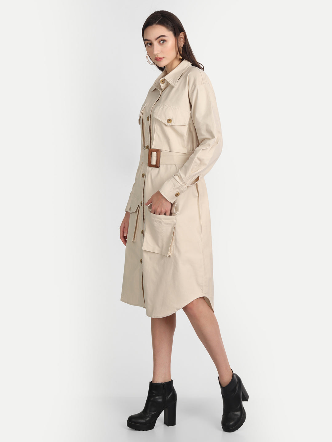 Sand Long Winter Coat