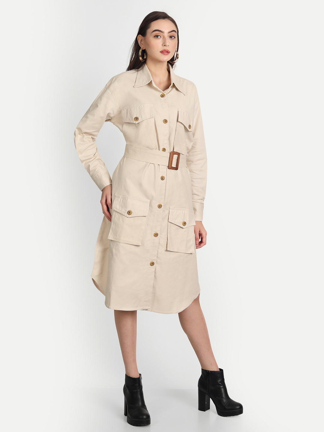 Sand Long Winter Coat