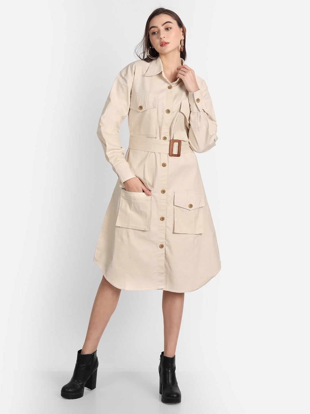 Sand Long Winter Coat