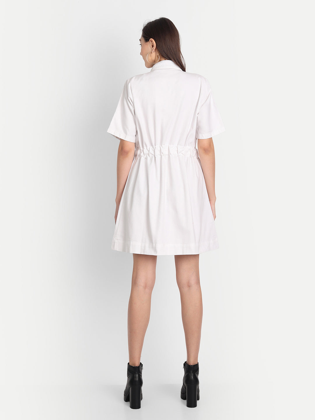 White Belted Dress