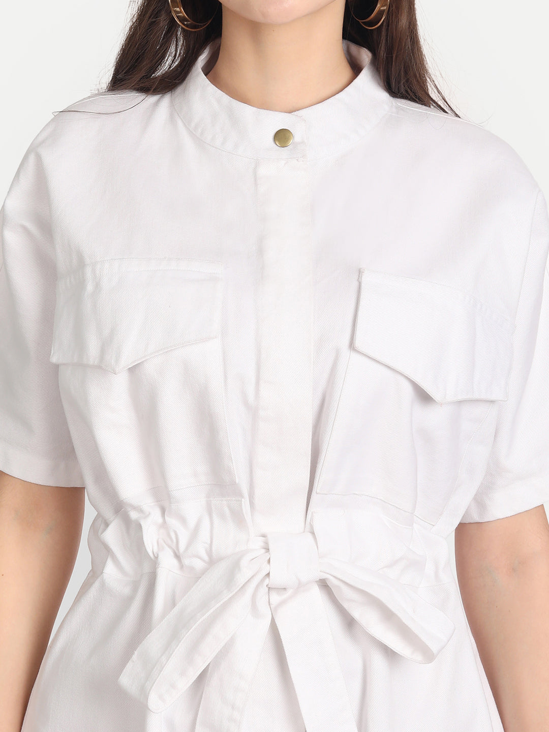 White Belted Dress
