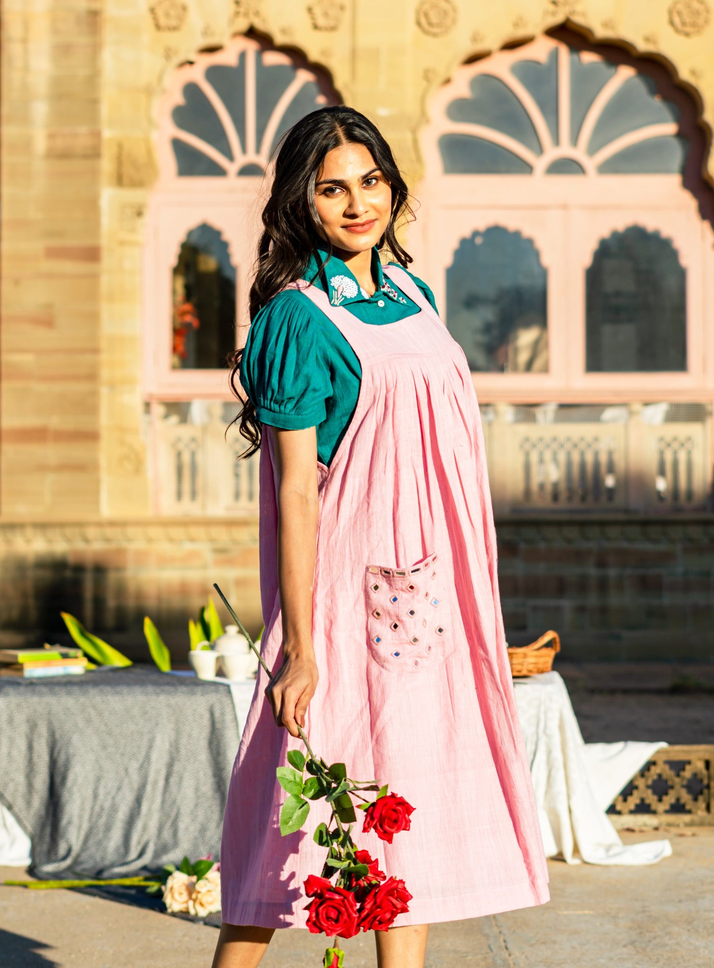 Pink Kala Cotton Dangree