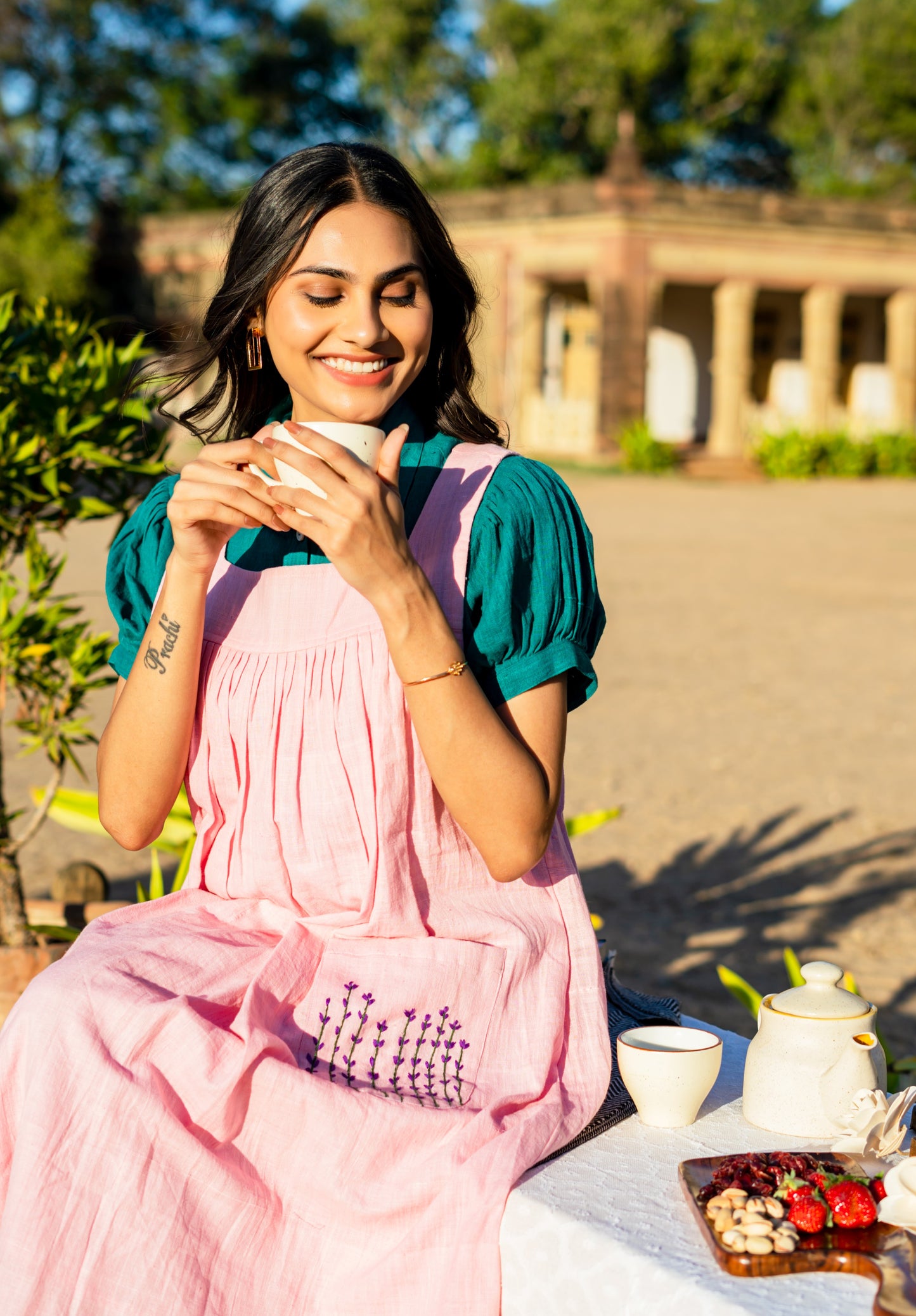 Pink Kala Cotton Dangree