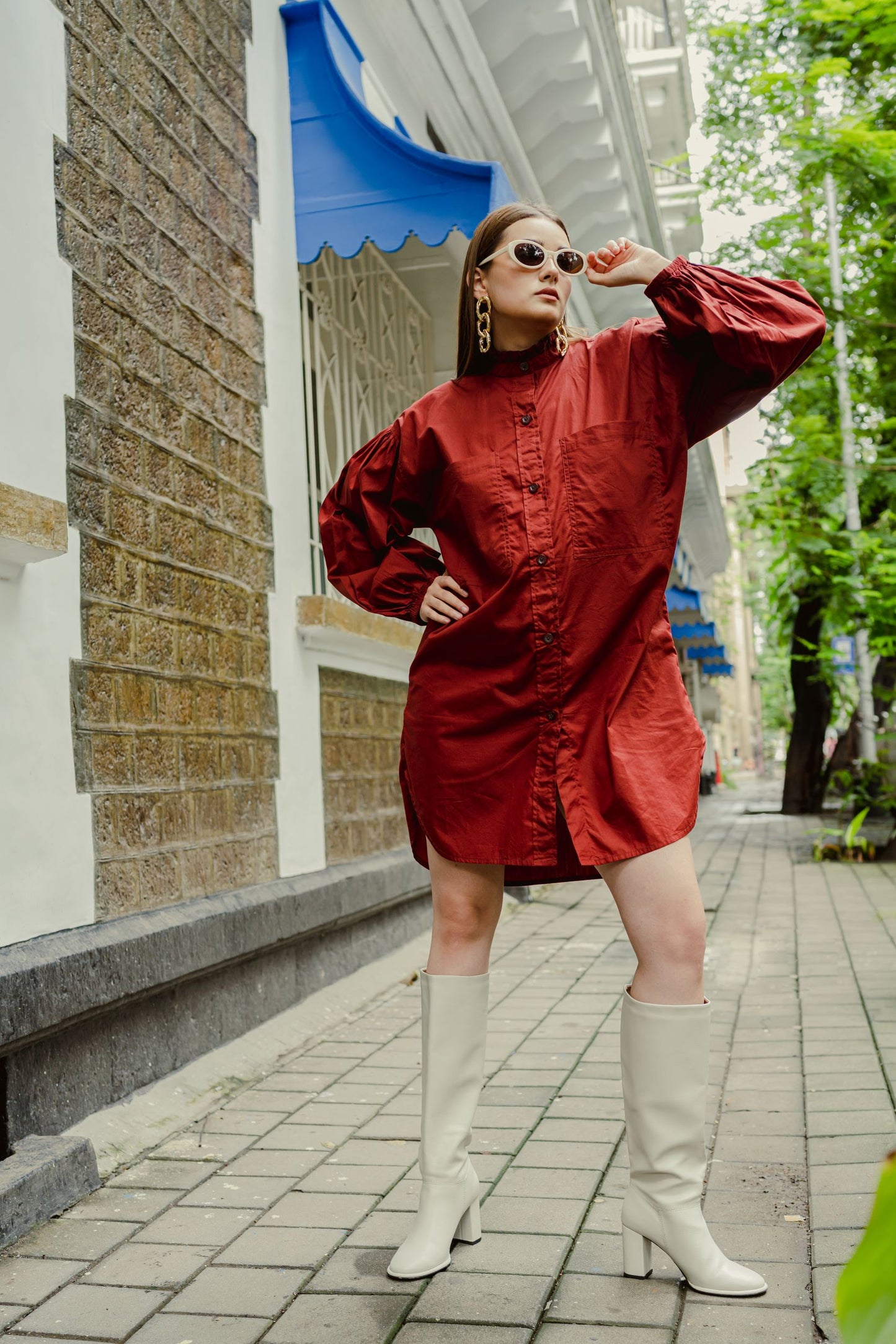 Rust Tunic Shirt Dress