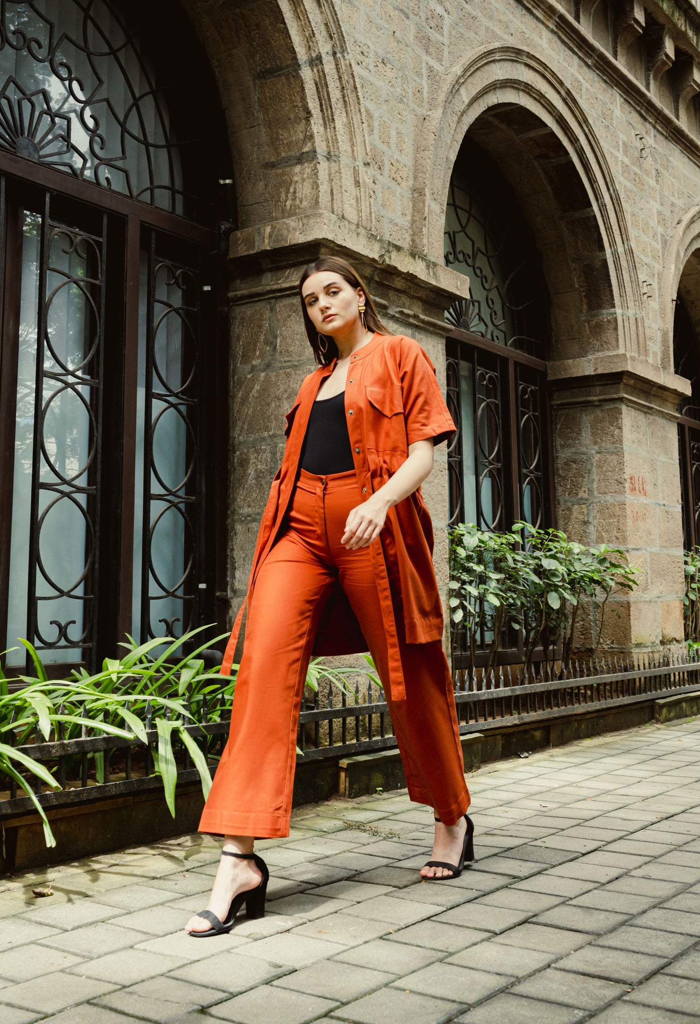 Rust Belted Dress