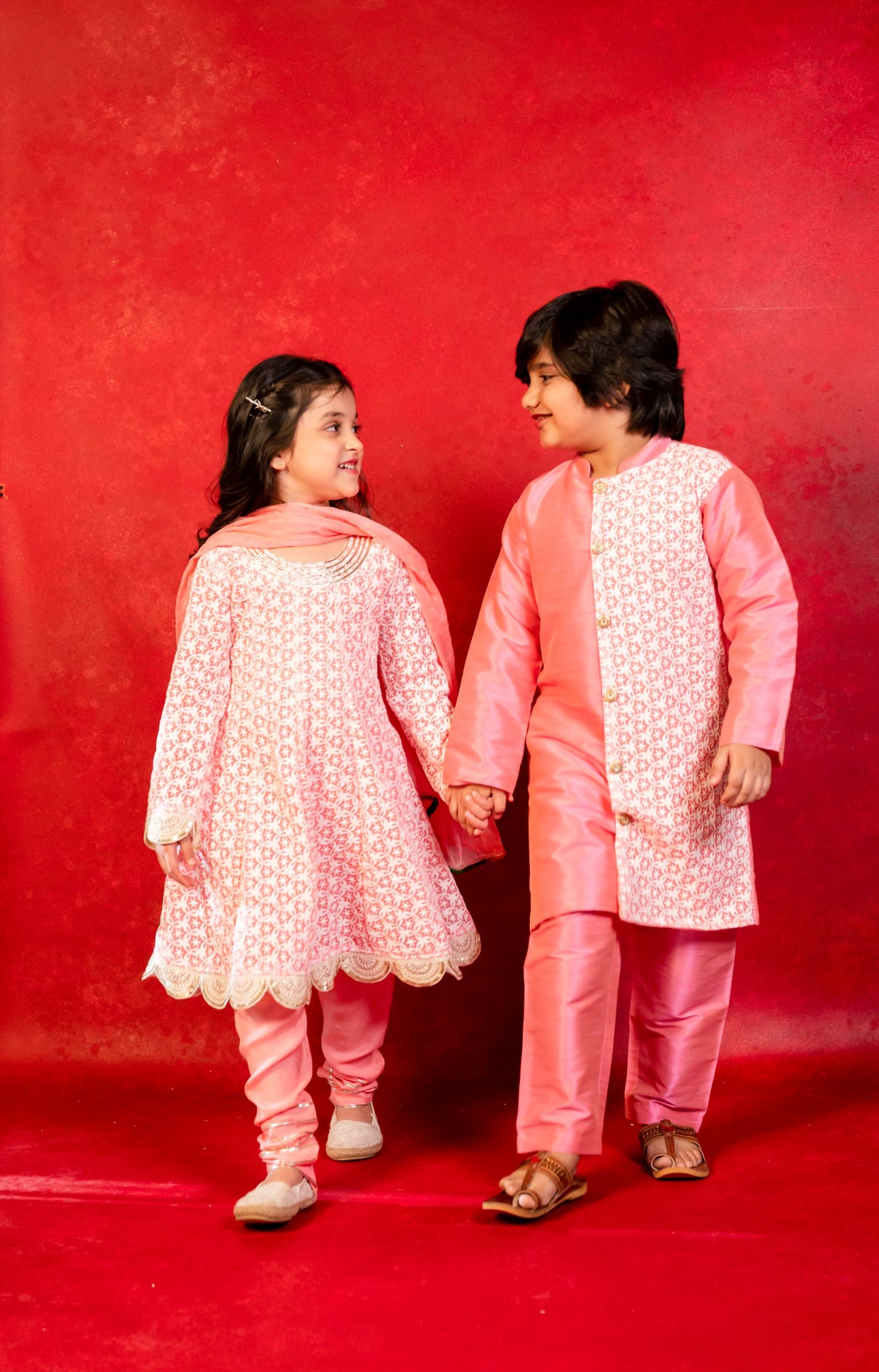 Boys Chikankari Silk Kurta with Pant
