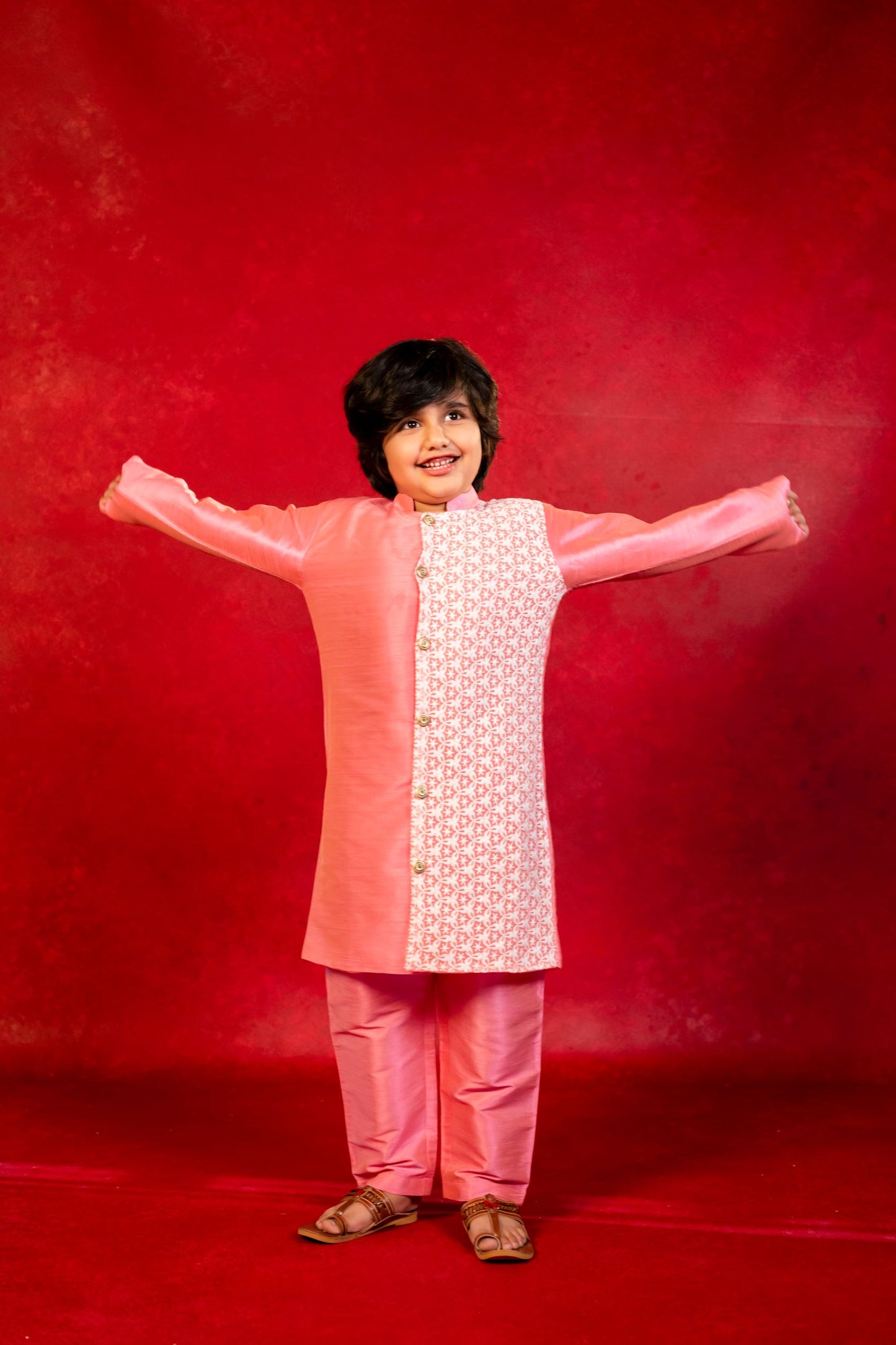 Boys Chikankari Silk Kurta with Pant