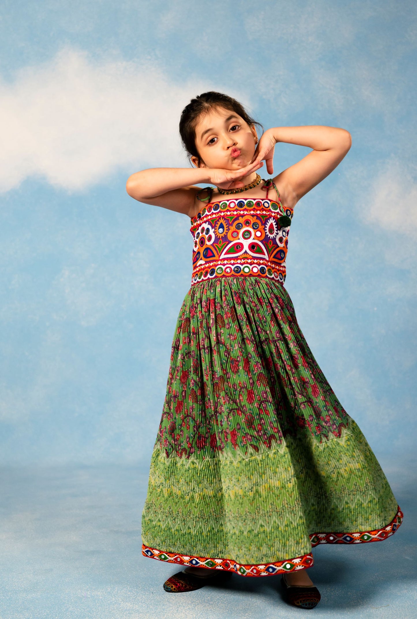 Green Baby Navratri Dress