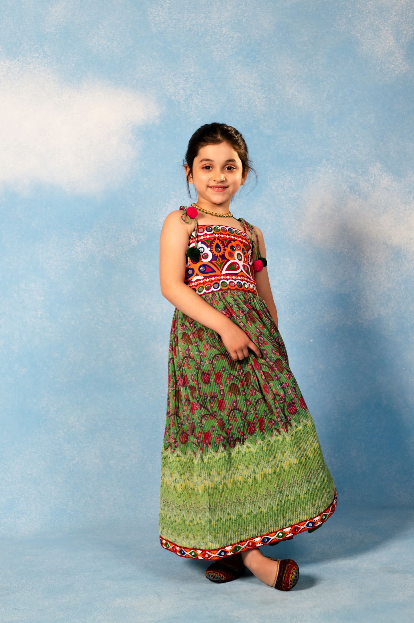 Green Baby Navratri Dress