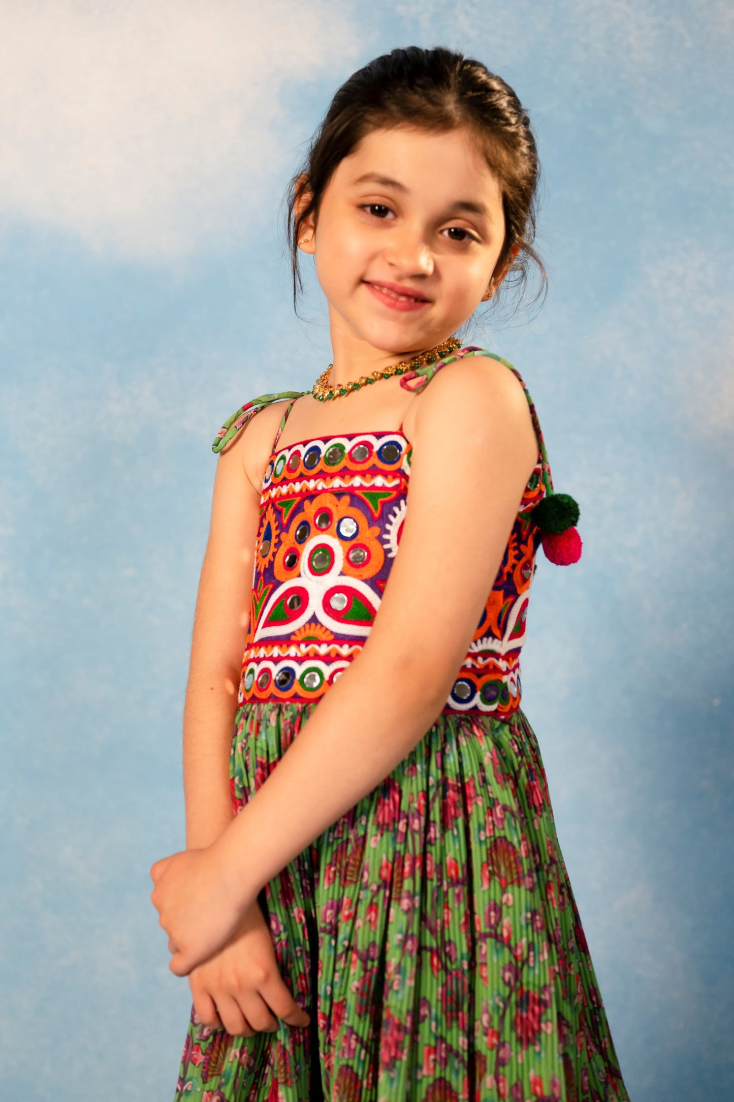 Green Baby Navratri Dress