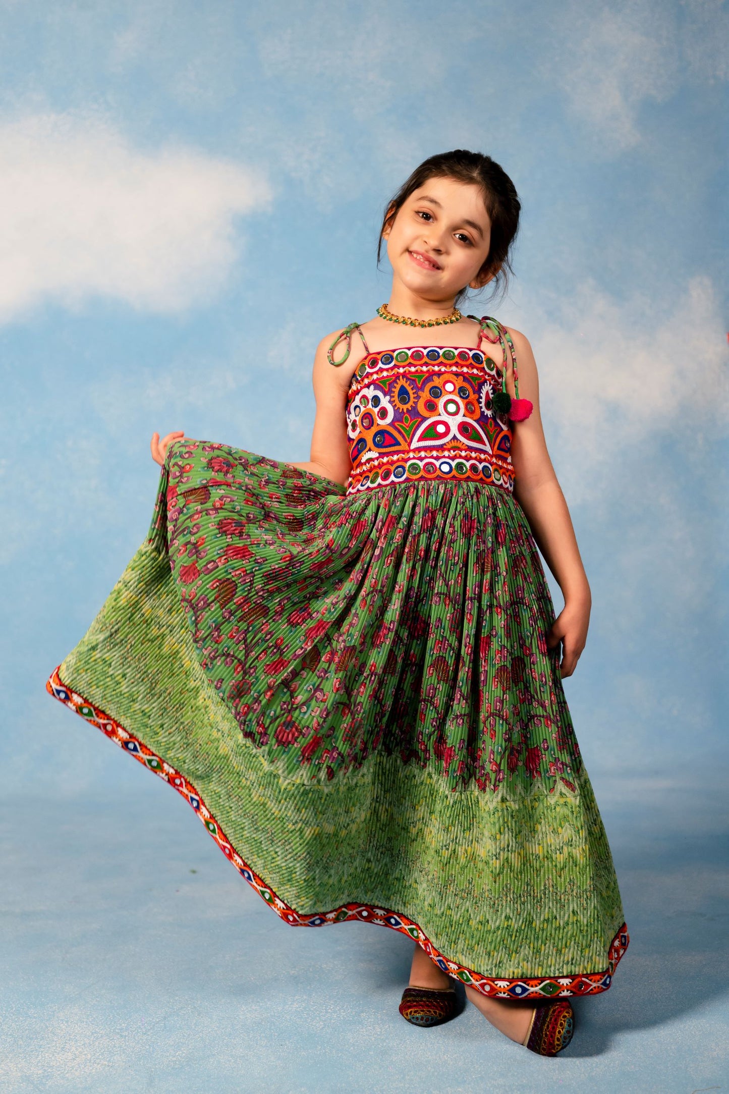 Green Baby Navratri Dress