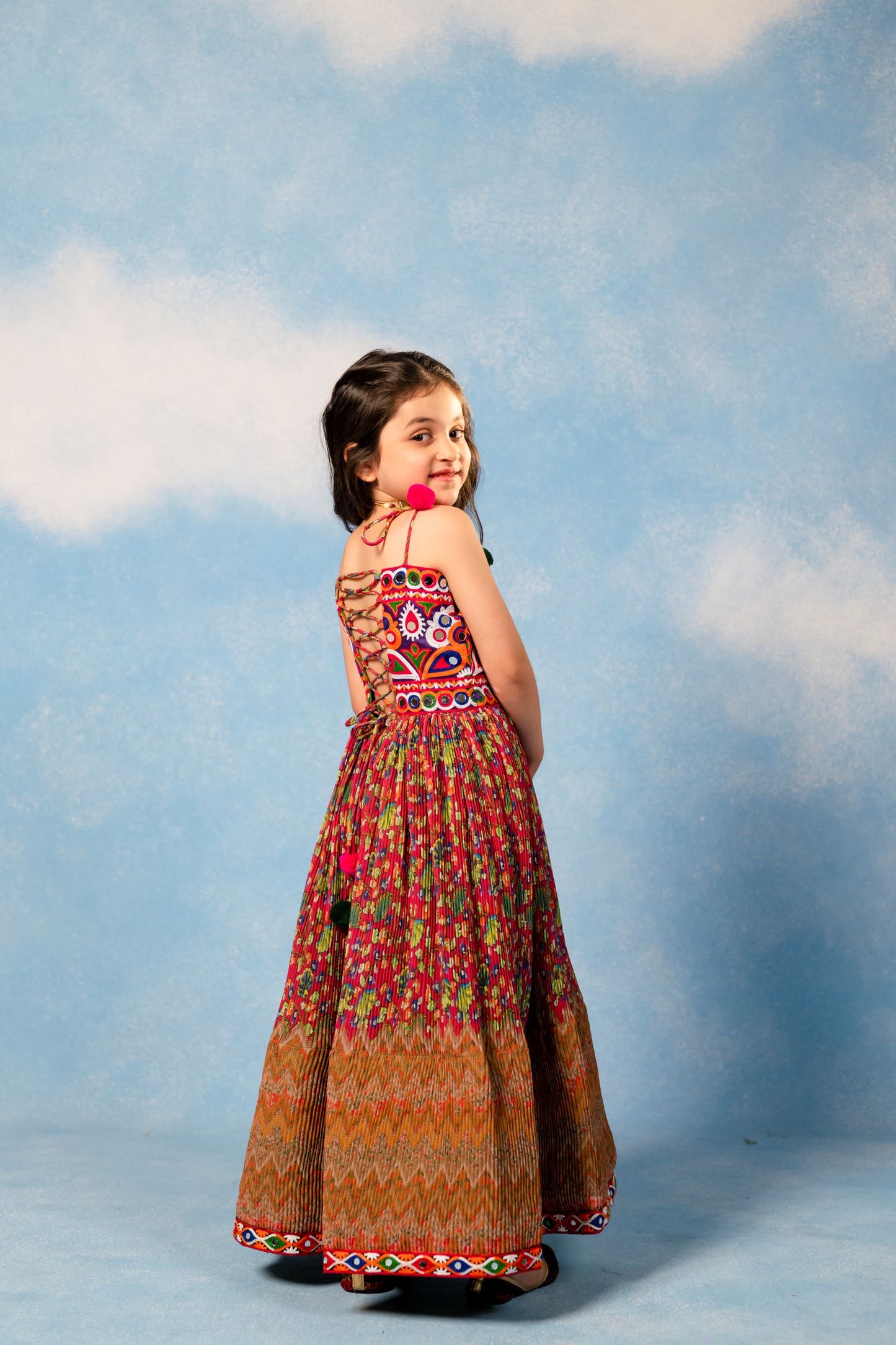 Dark Pink Baby Navratri Dress