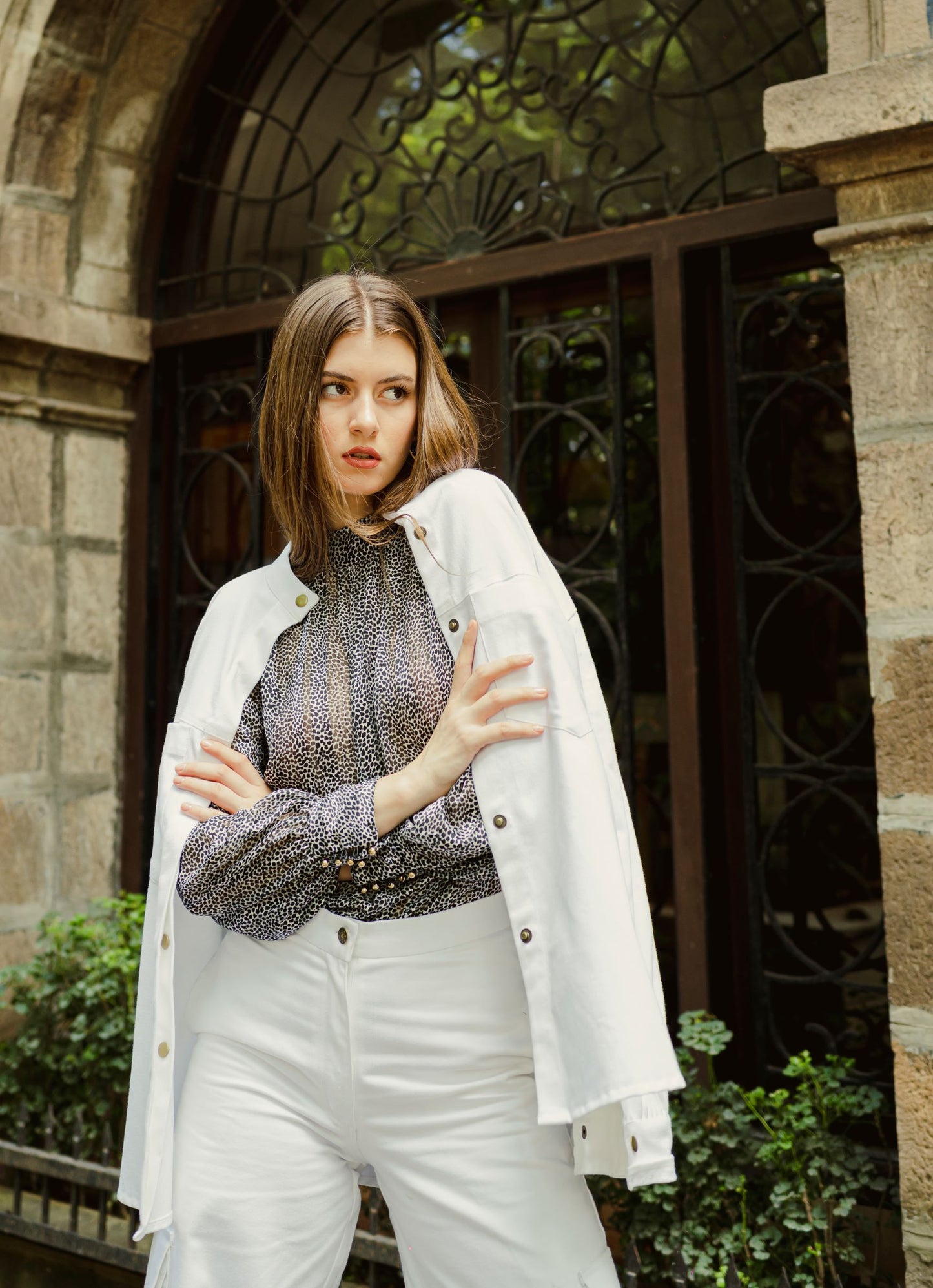 Women White Classic Denim Jacket