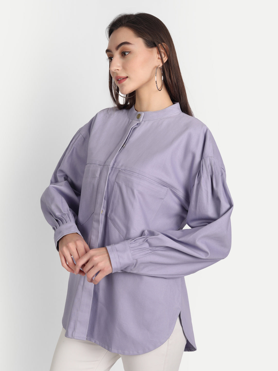 Women Purple Classic Denim Jacket