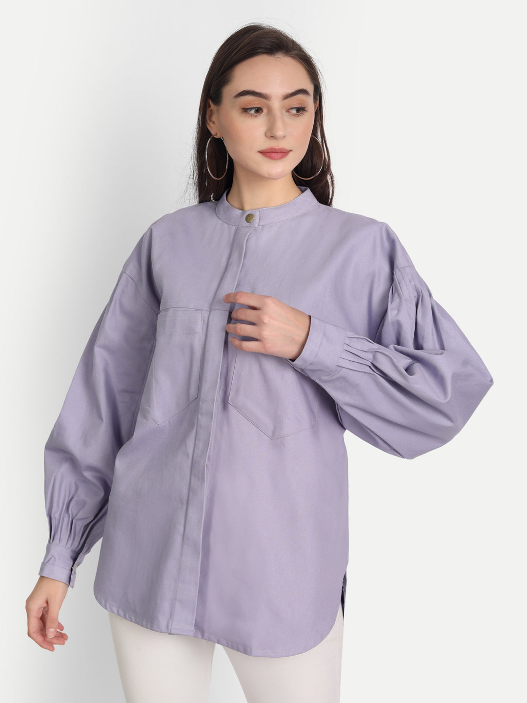Women Purple Classic Denim Jacket