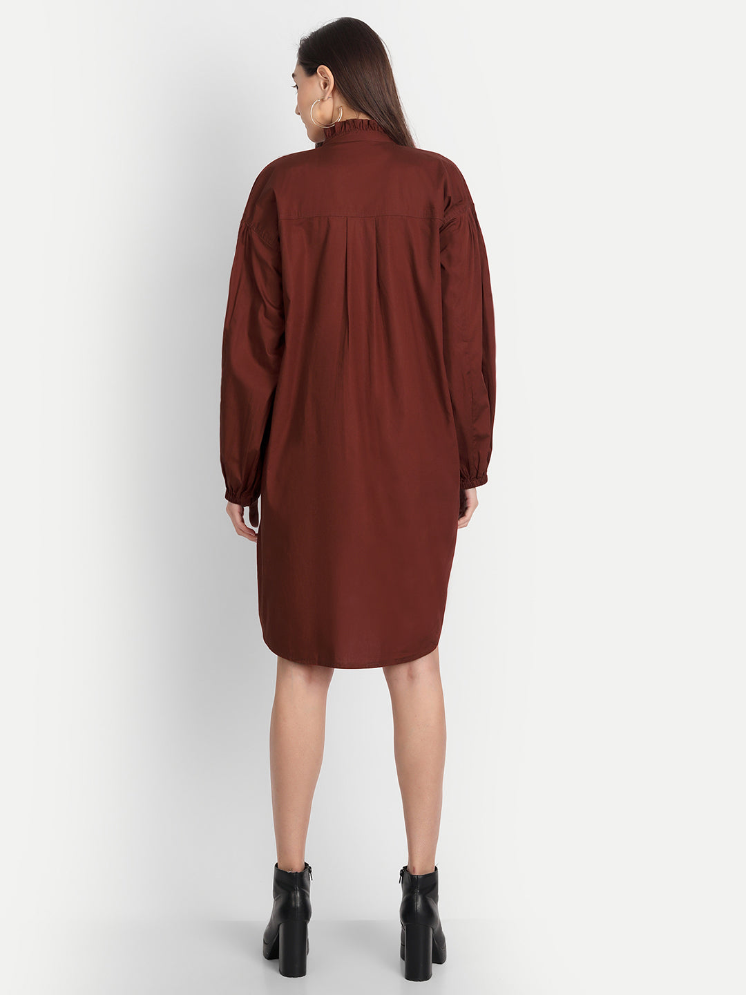 Rust Tunic Shirt Dress