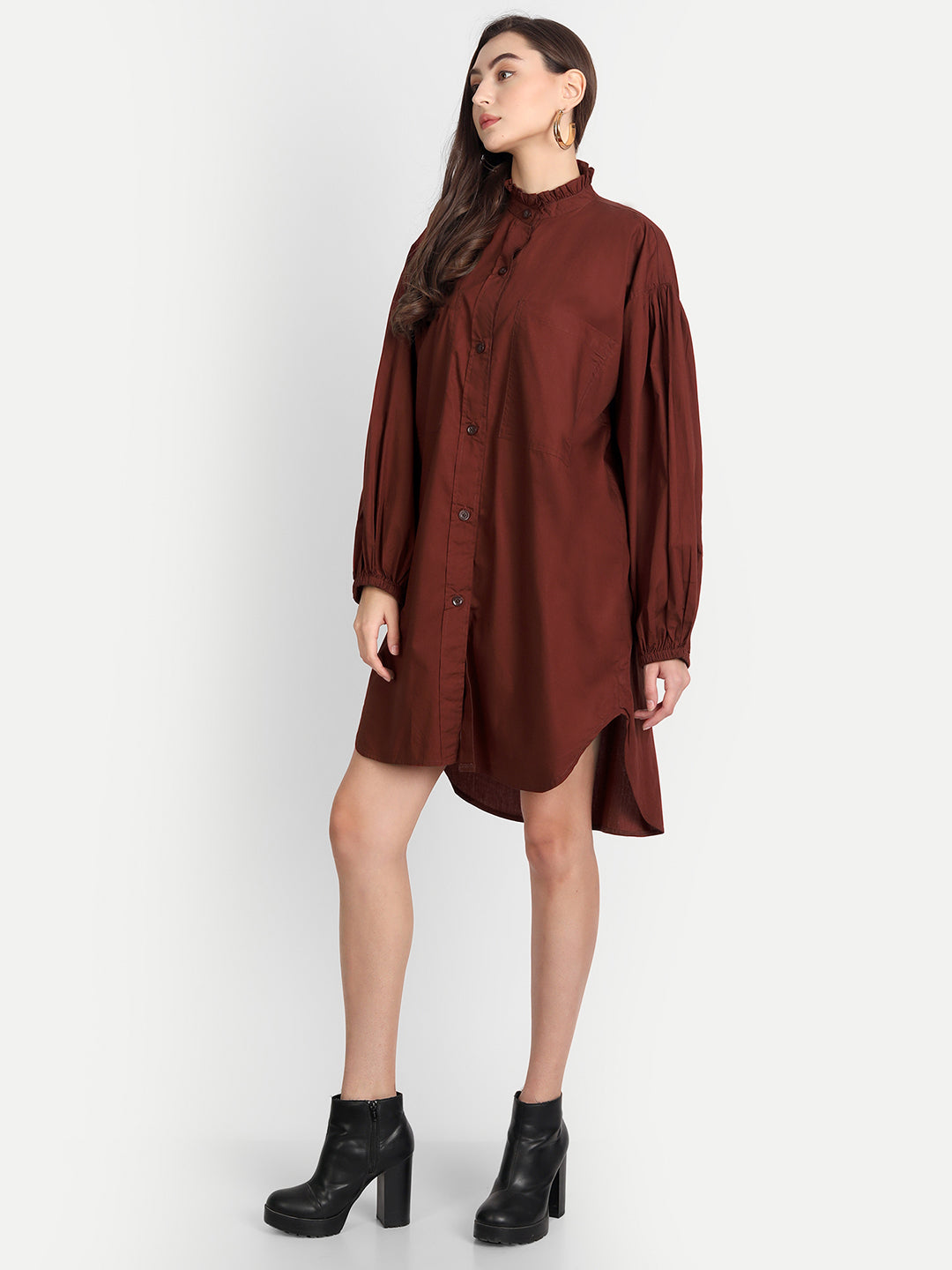 Rust Tunic Shirt Dress