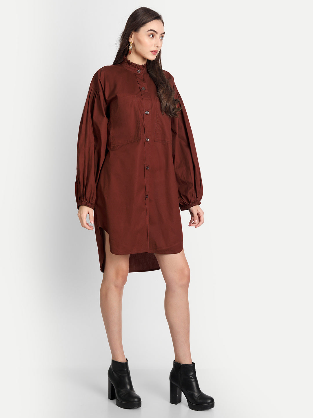 Rust Tunic Shirt Dress