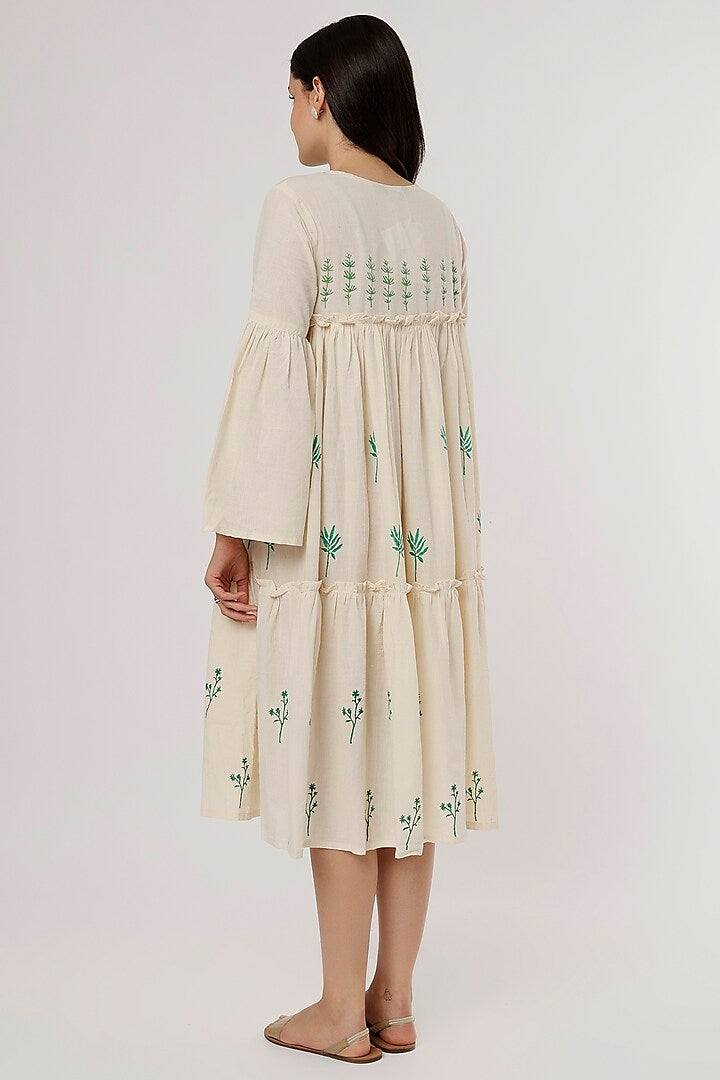 Green Block Print Dress