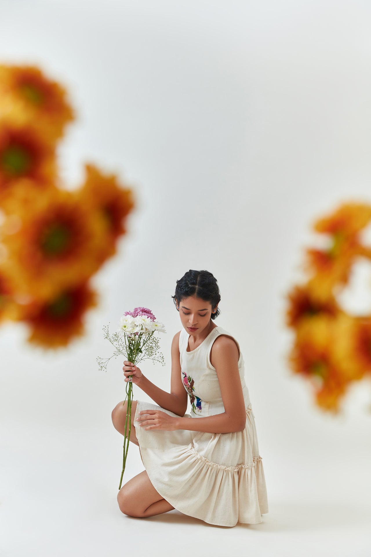 Peafowl Kala Cotton Embroidered Dress