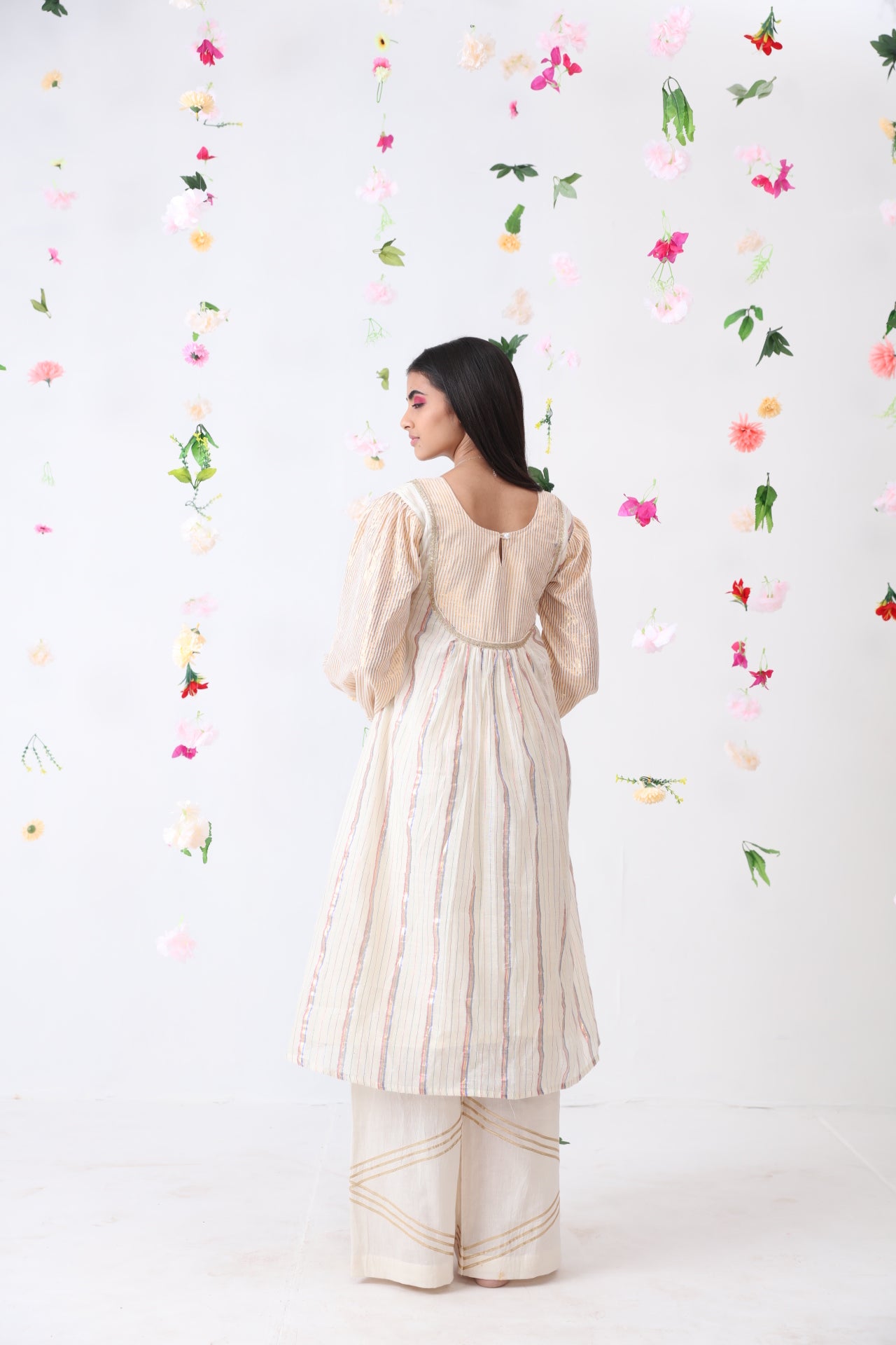 Ethnic Cotton Lurex Kurta & Plazzo