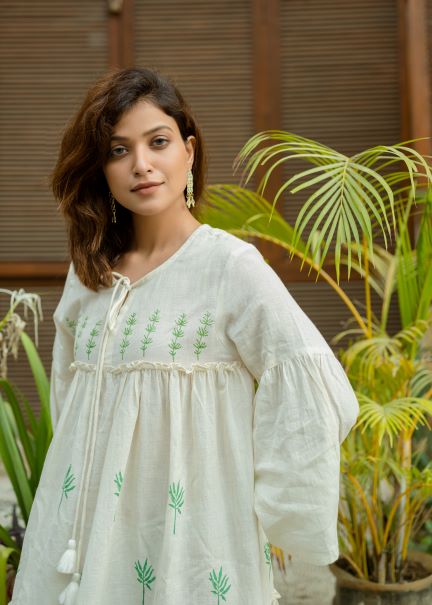 Green Block Print Dress