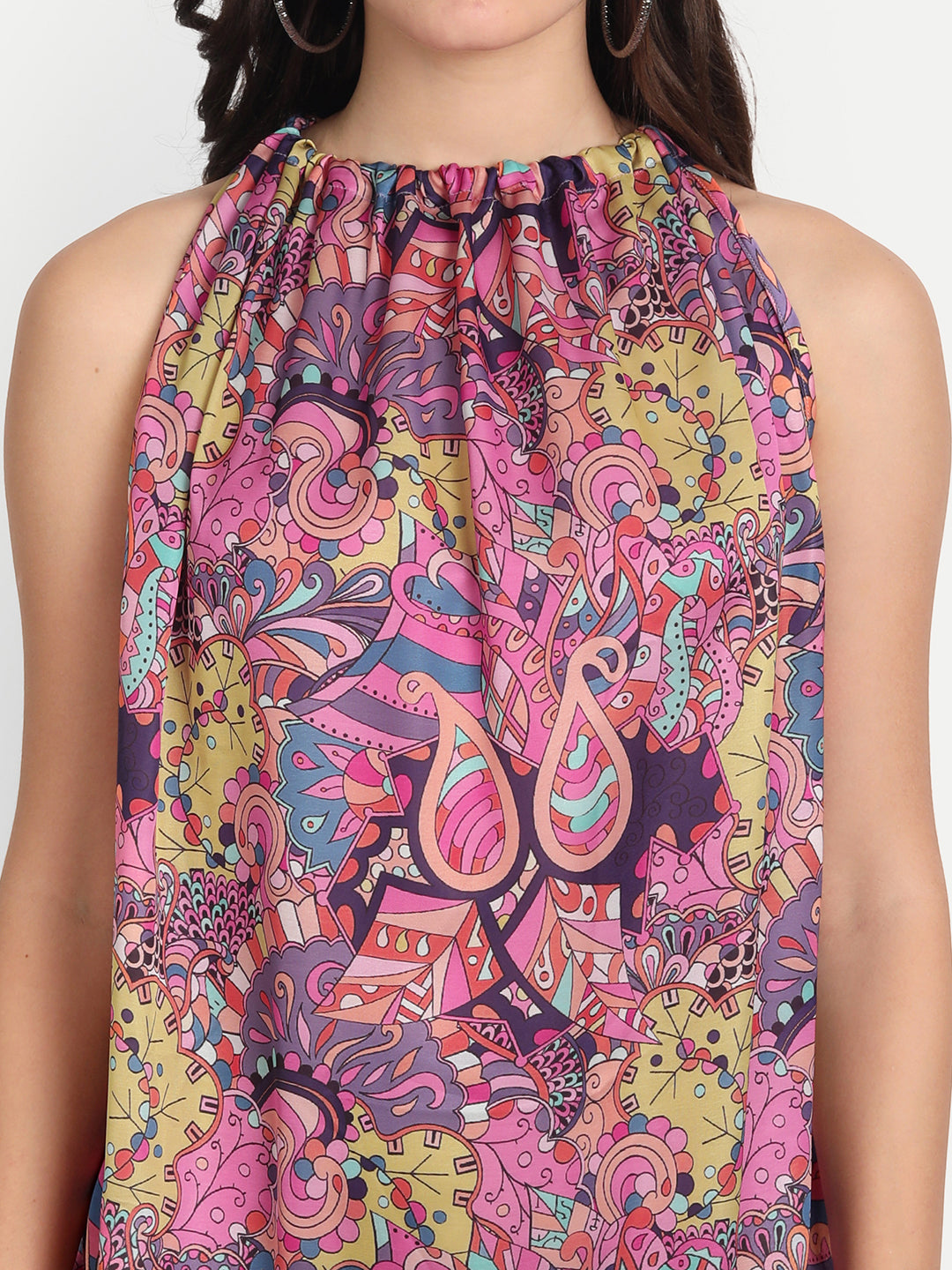 Satin Dress With Floral Print