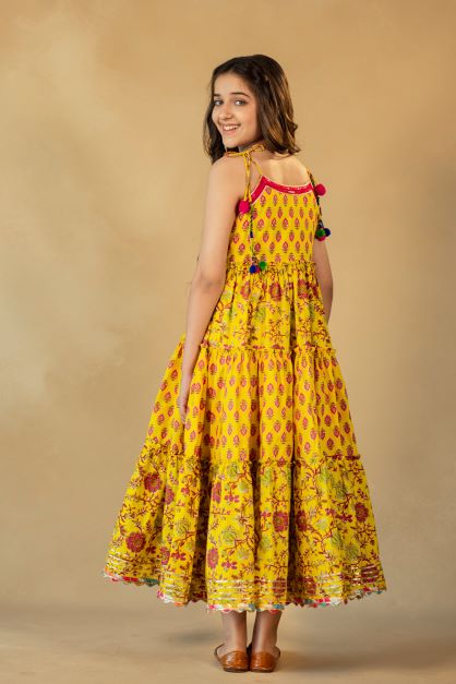 Girls Jaipuri Printed Long Dress