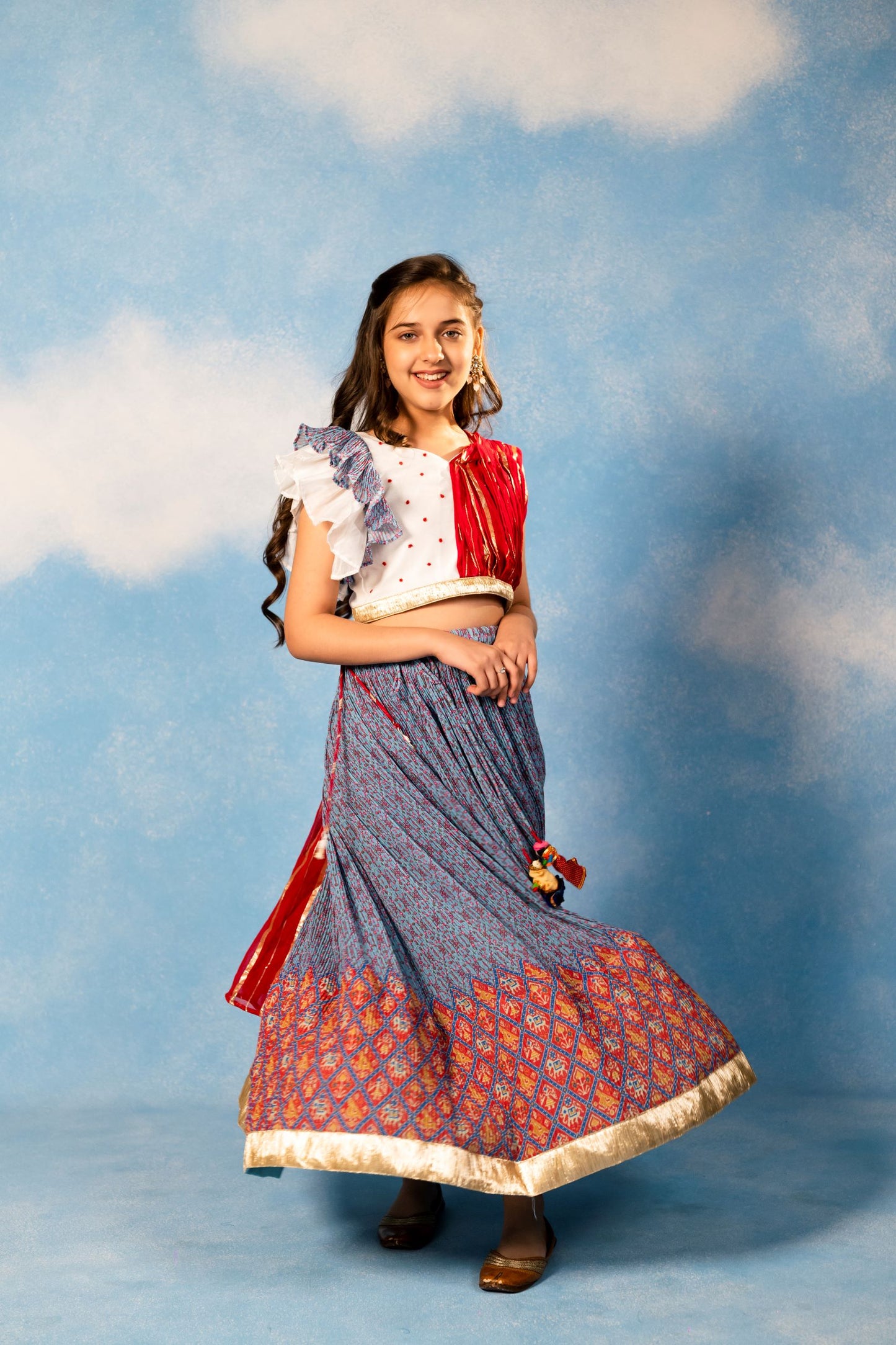 Girls Blue Lehenga choli