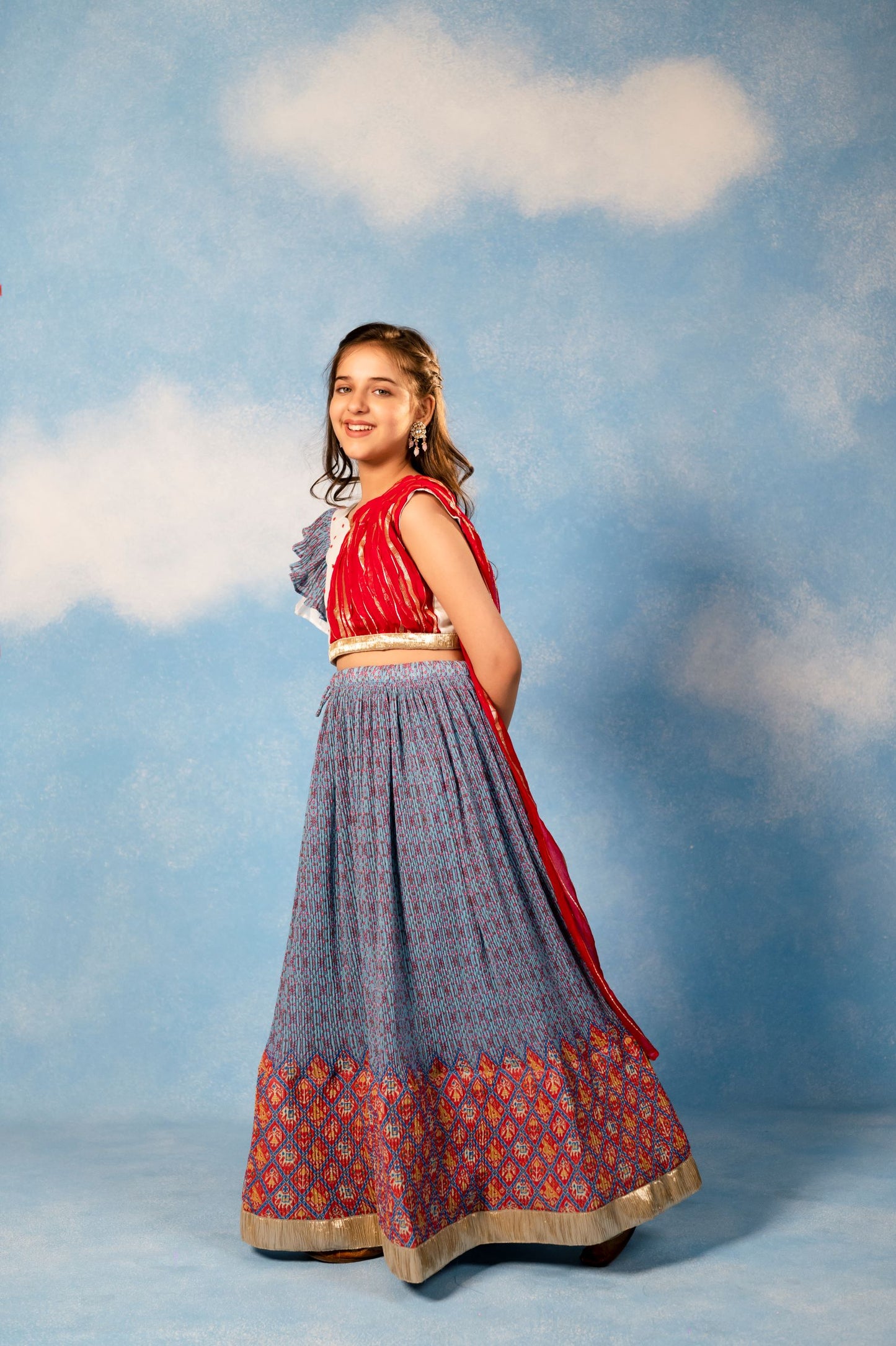 Girls Blue Lehenga choli
