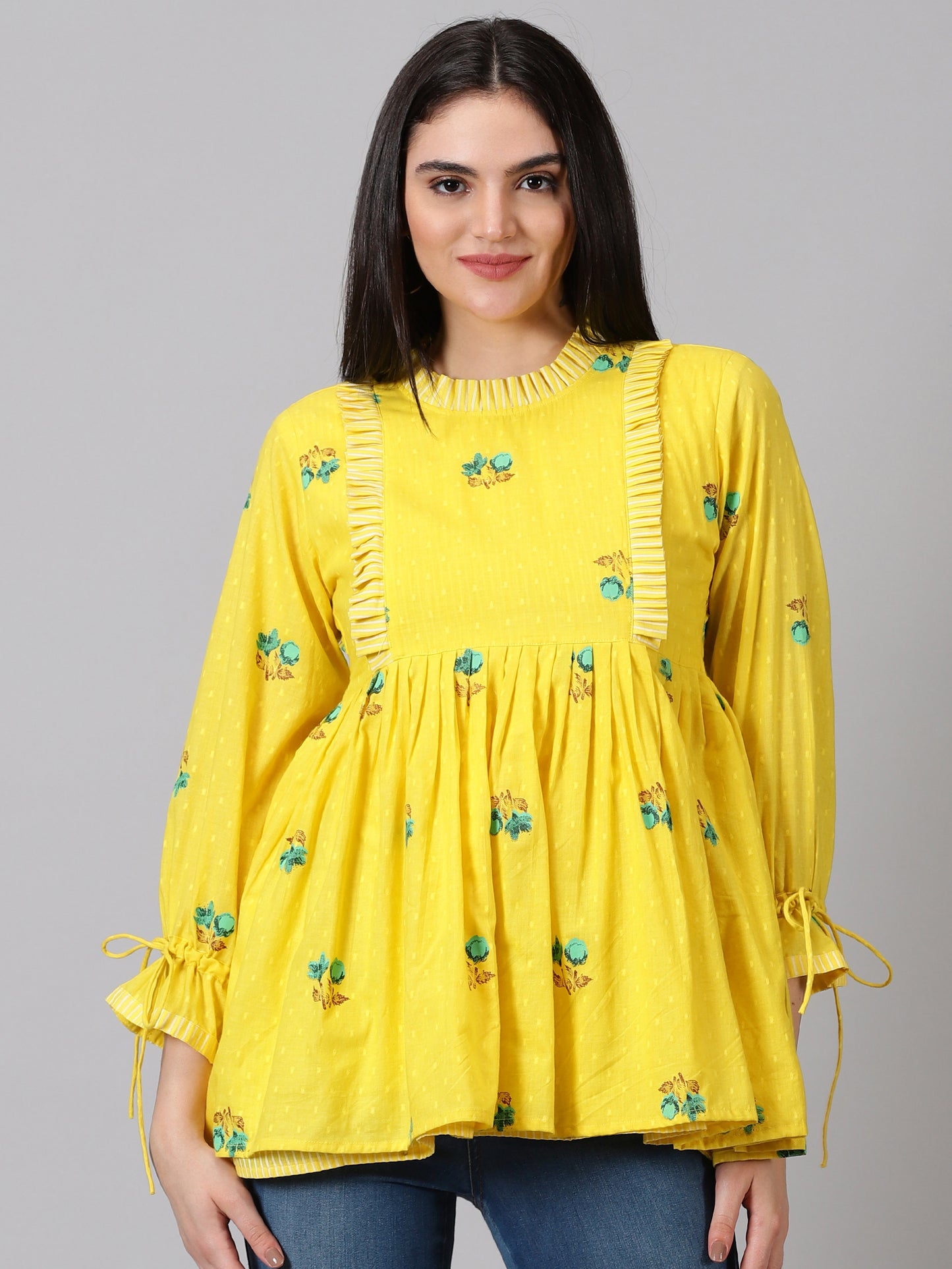 Mustard Screen Print Top