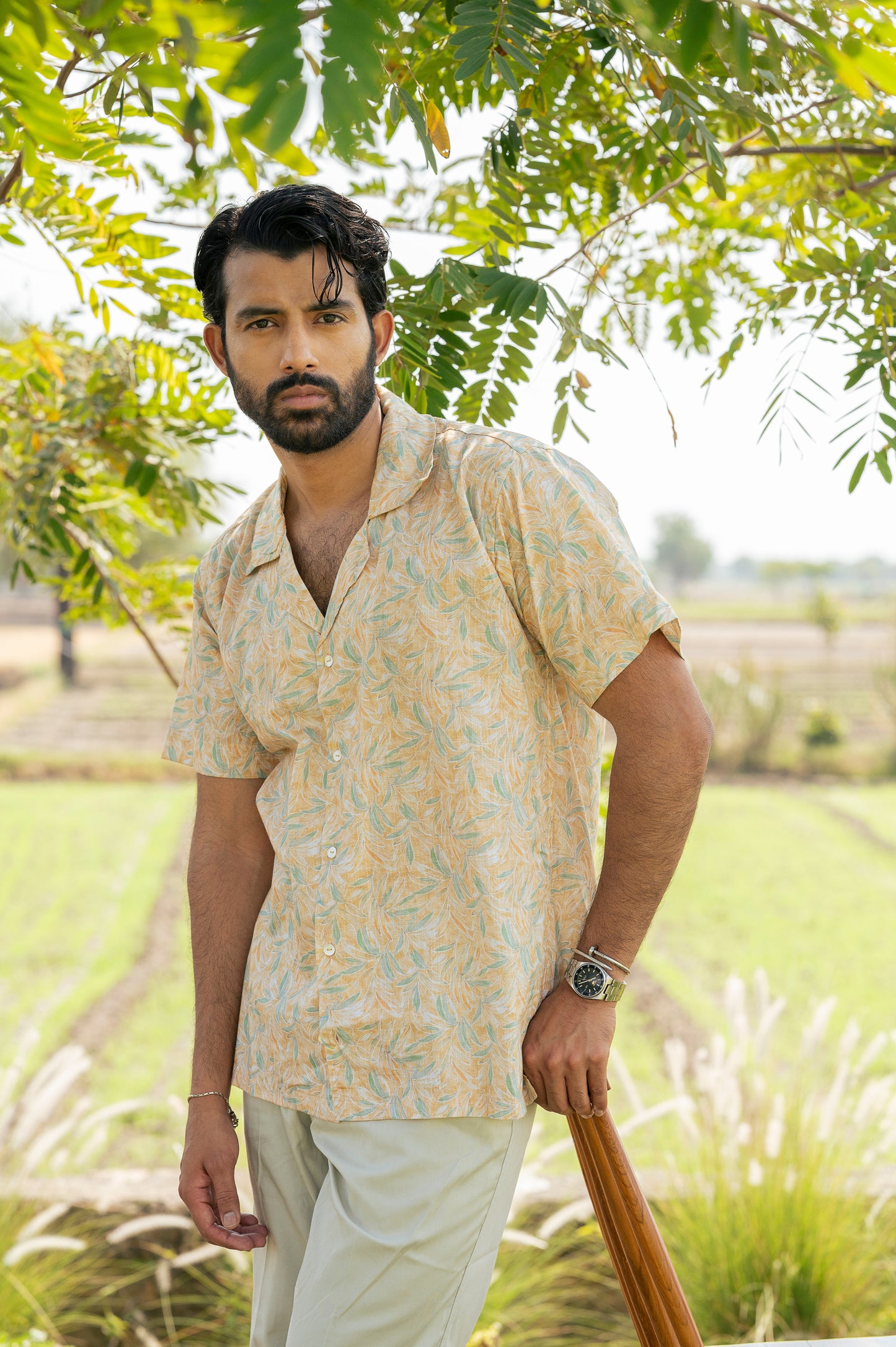 Dumble Yellow Printed Men Shirt