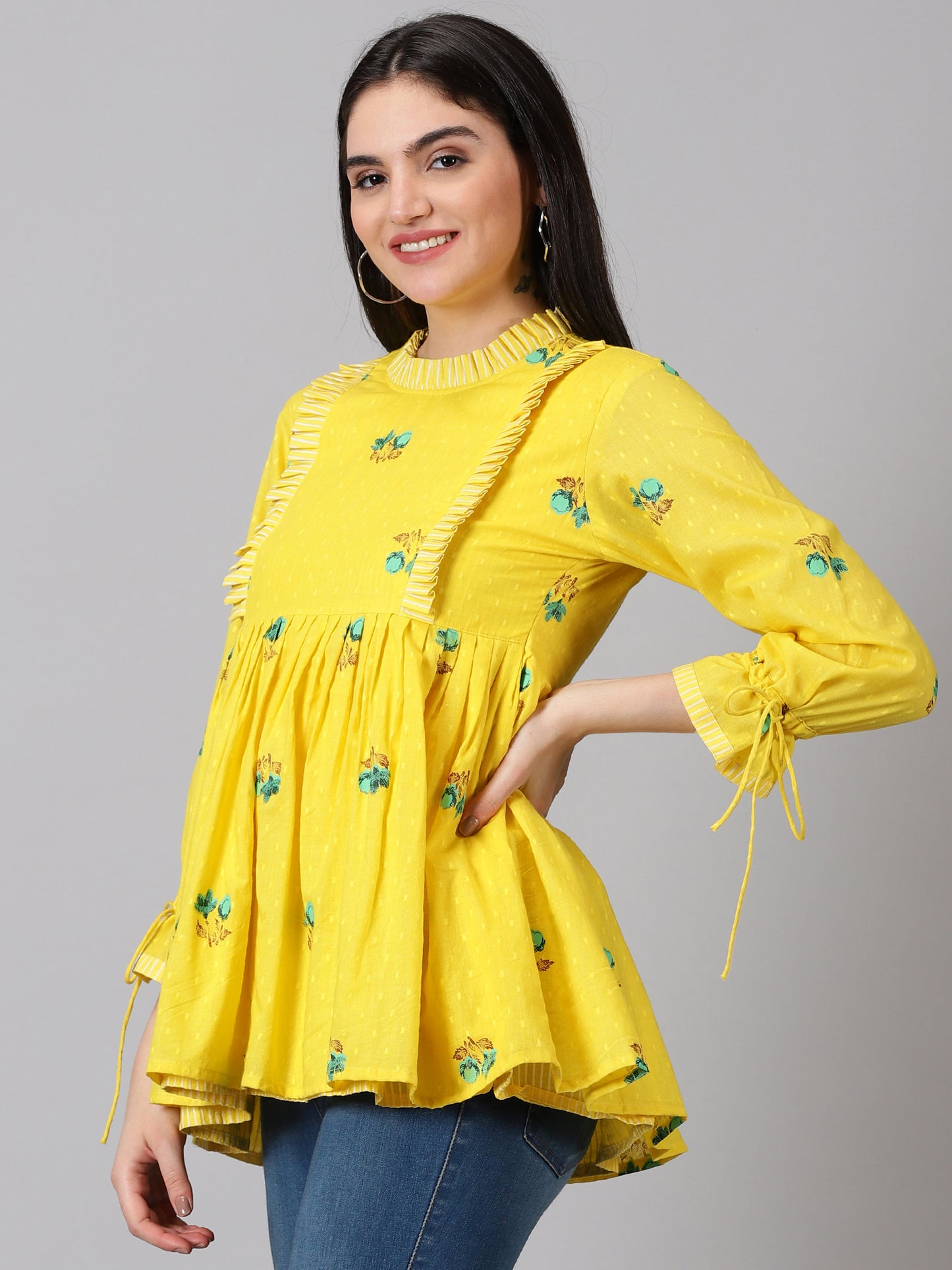 Mustard Screen Print Top