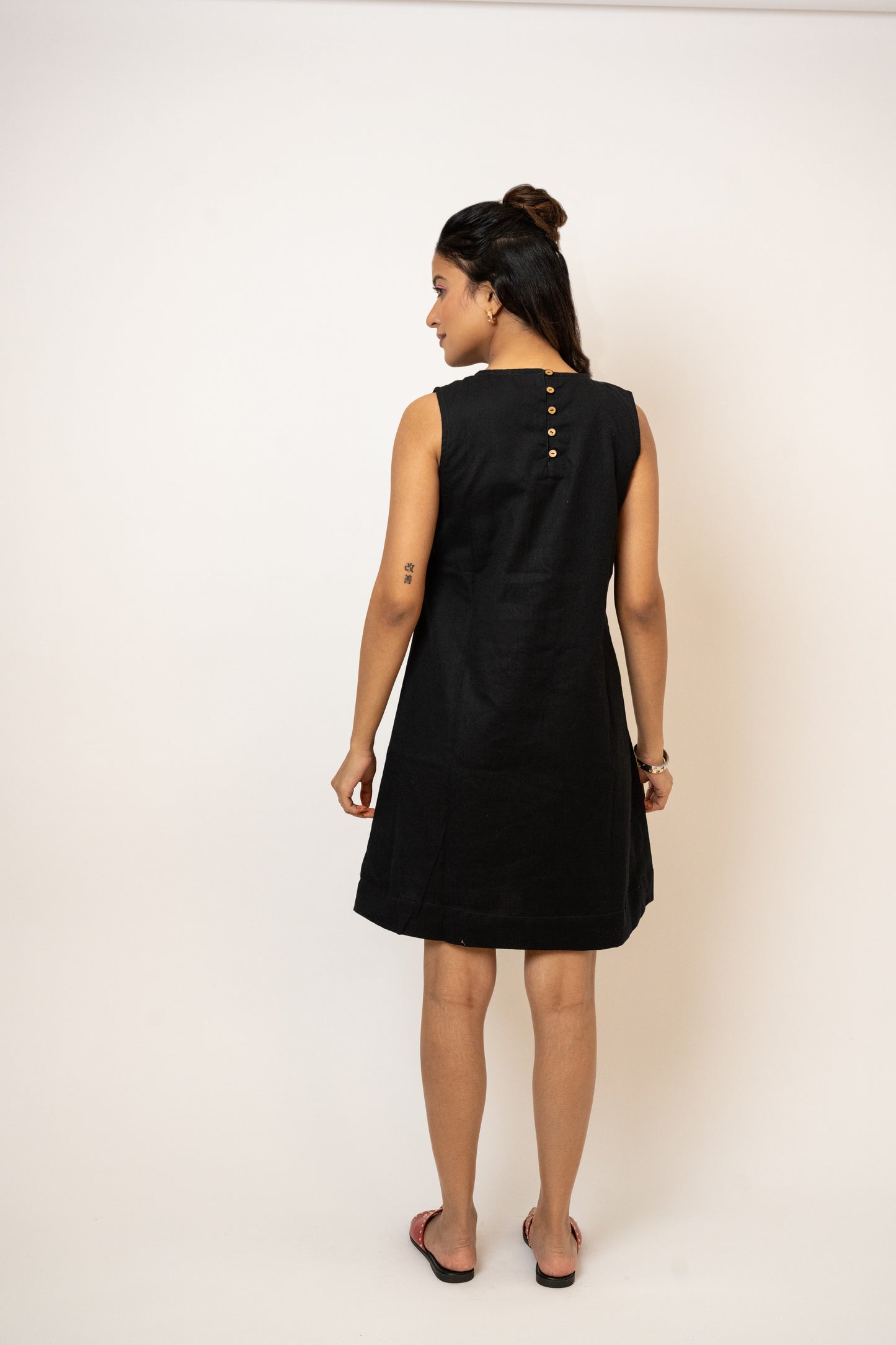 Sunflower Black Handcrafted Cotton Dress