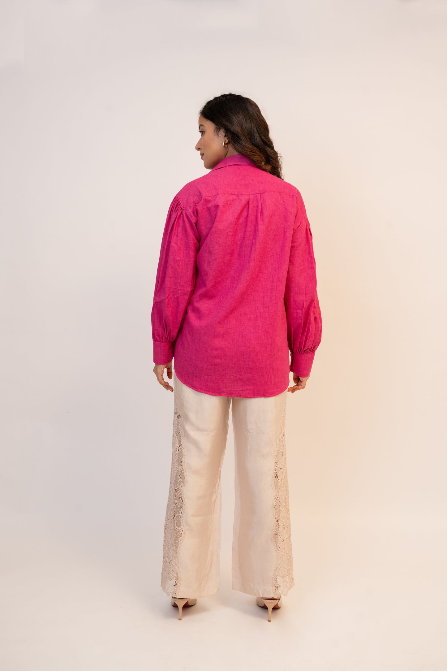 Lily Pink Handcrafted Cotton Over Sized Shirt