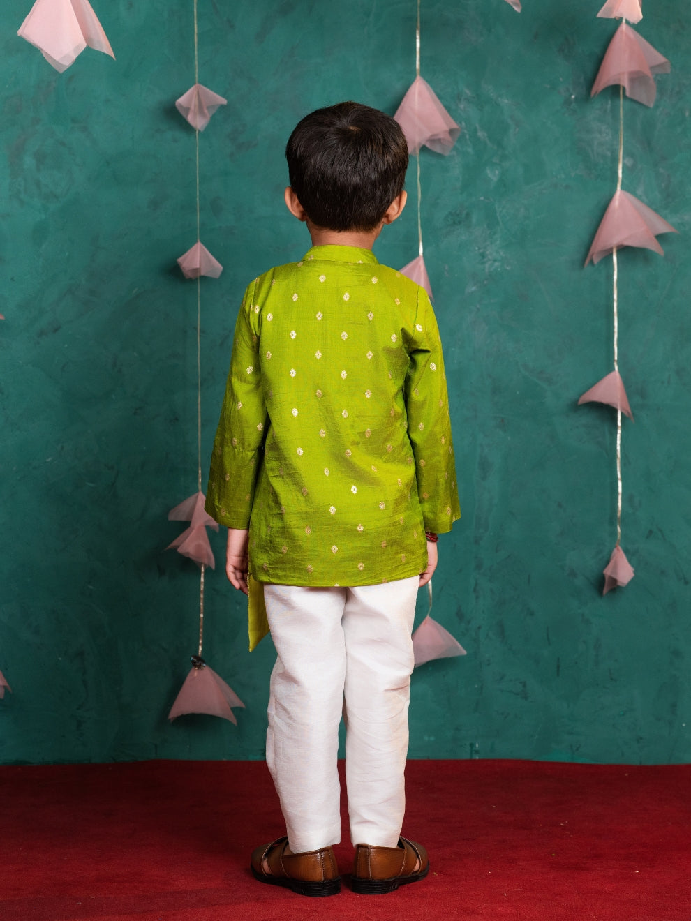Boy's Light Green Kurta Set (Set of 2)
