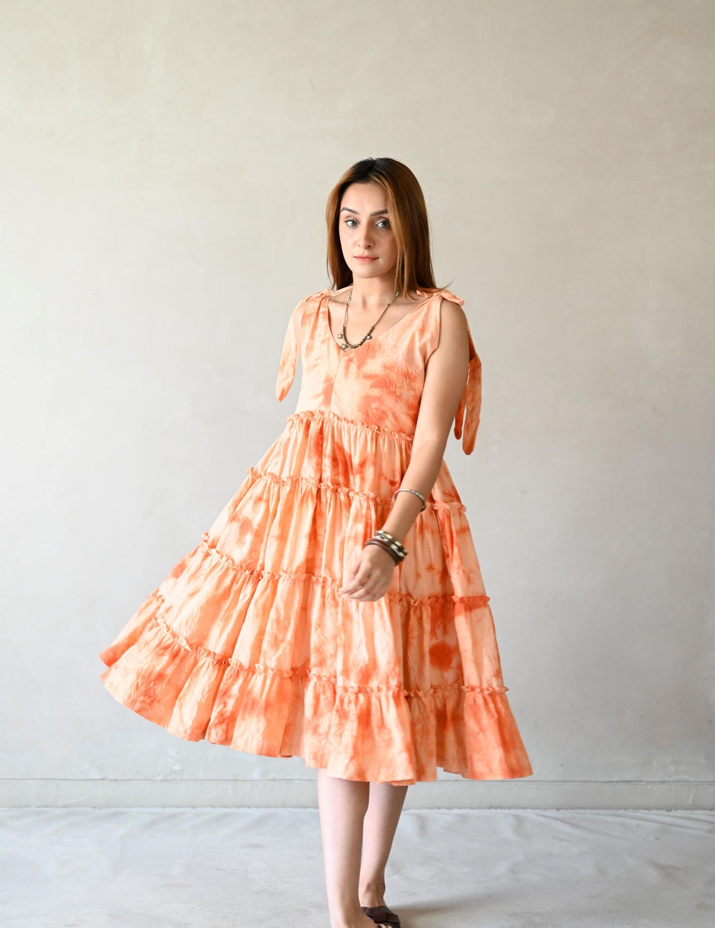 Orange Tie & Dye Dress