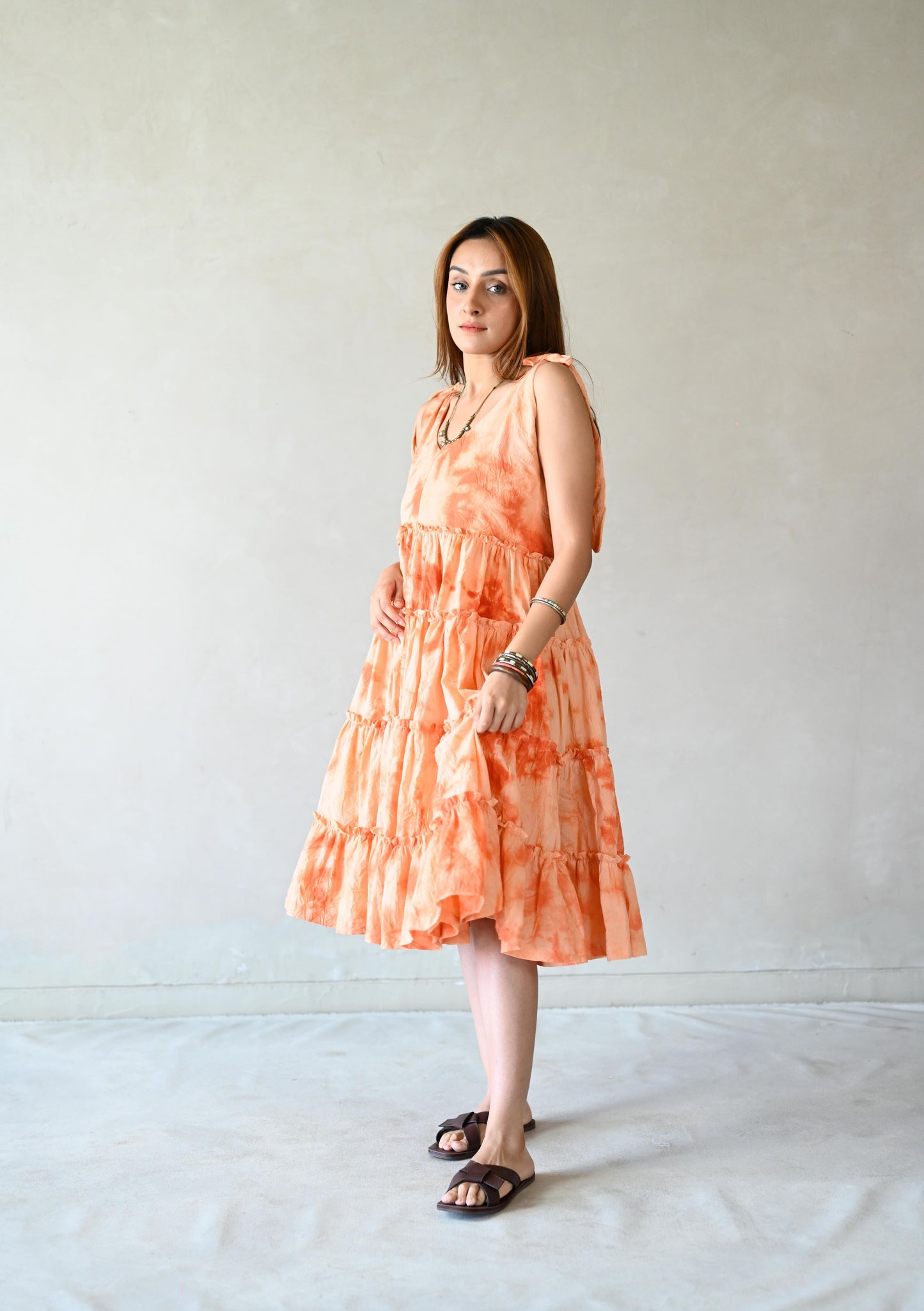 Orange Tie & Dye Dress