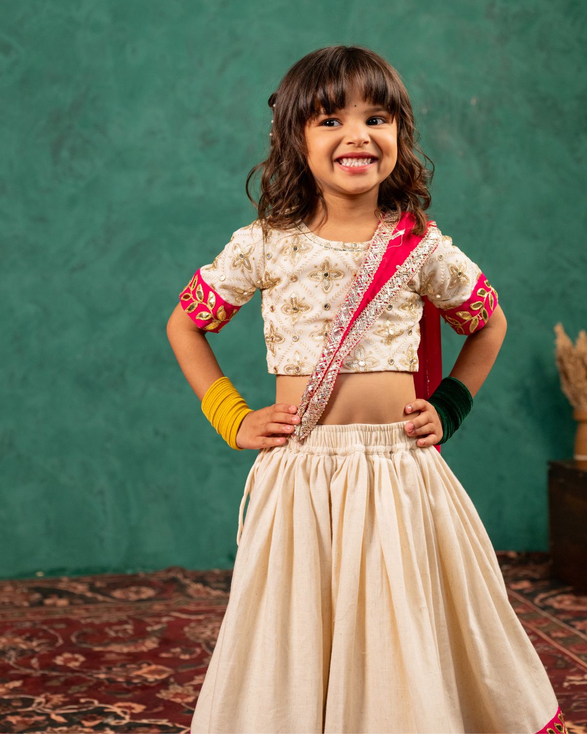 Off White Royal Matching Ethnic Wear for Kids