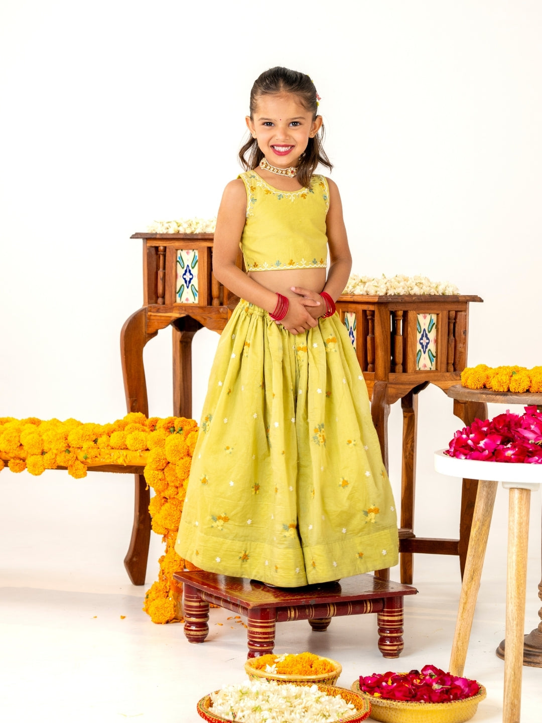 Mustard Yellow Matching Sibling Festive Wear